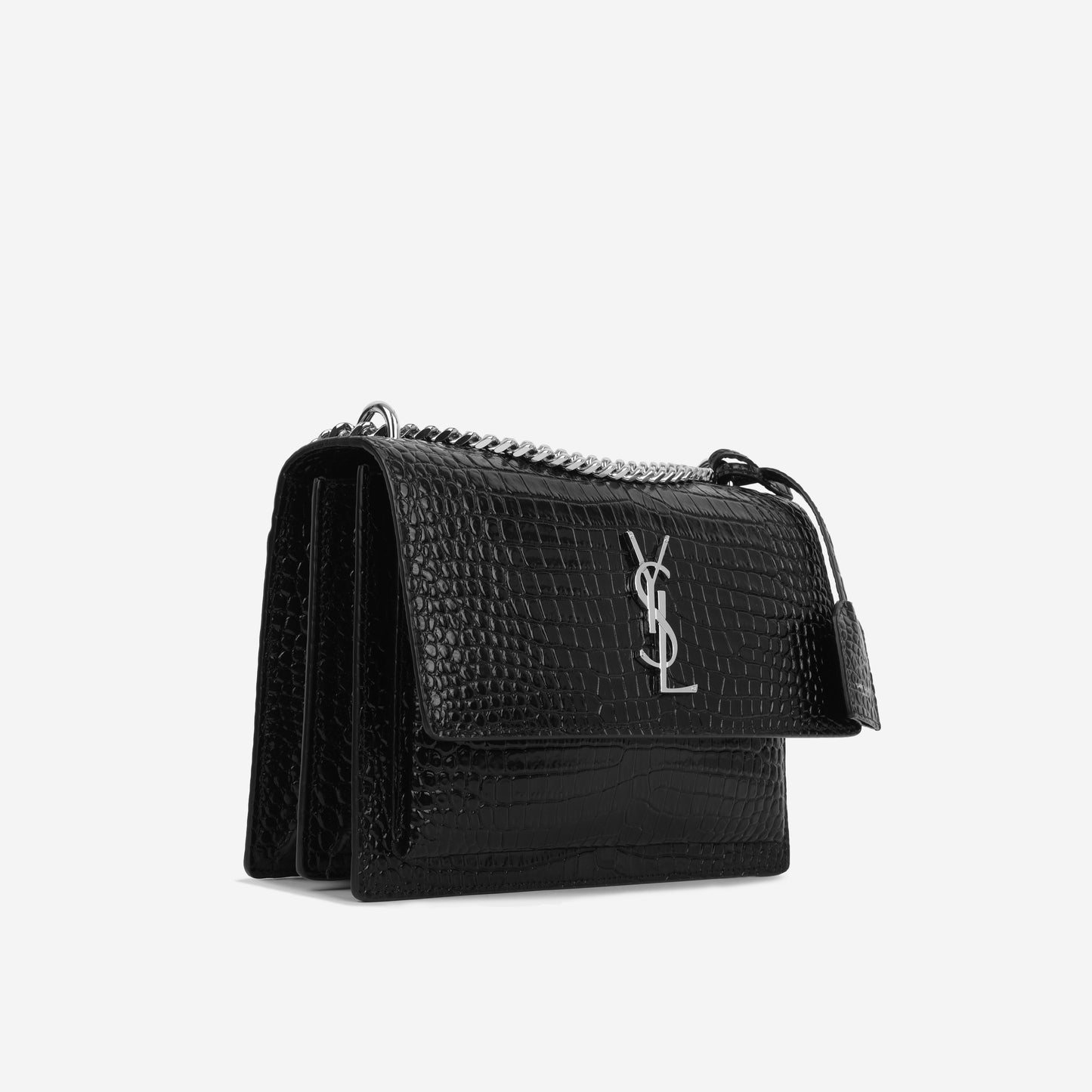 Medium Sunset - Black Croc Embossed