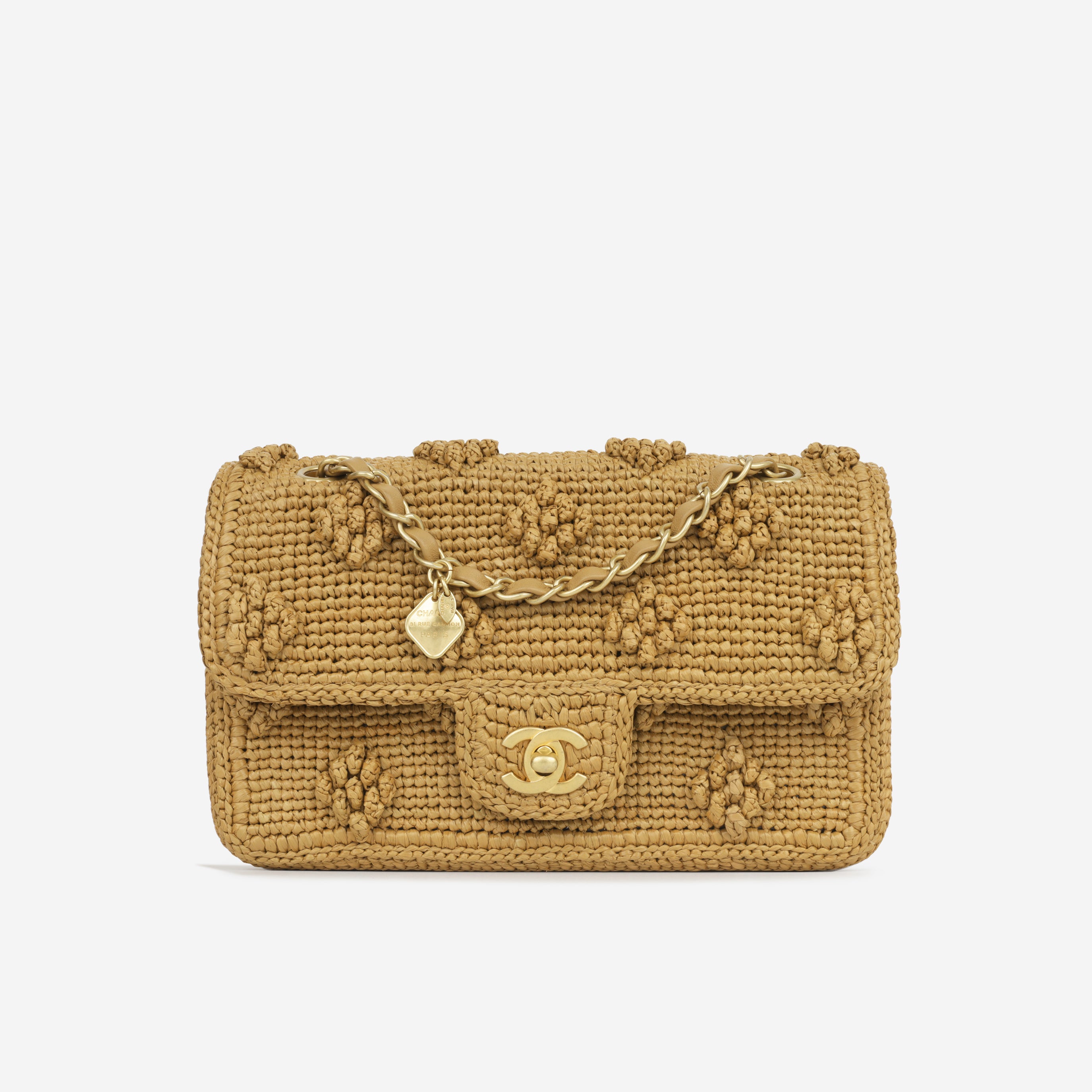 Chanel - Seasonal Raffia Flap - Camel Raffia Woven Exterior BHW ...