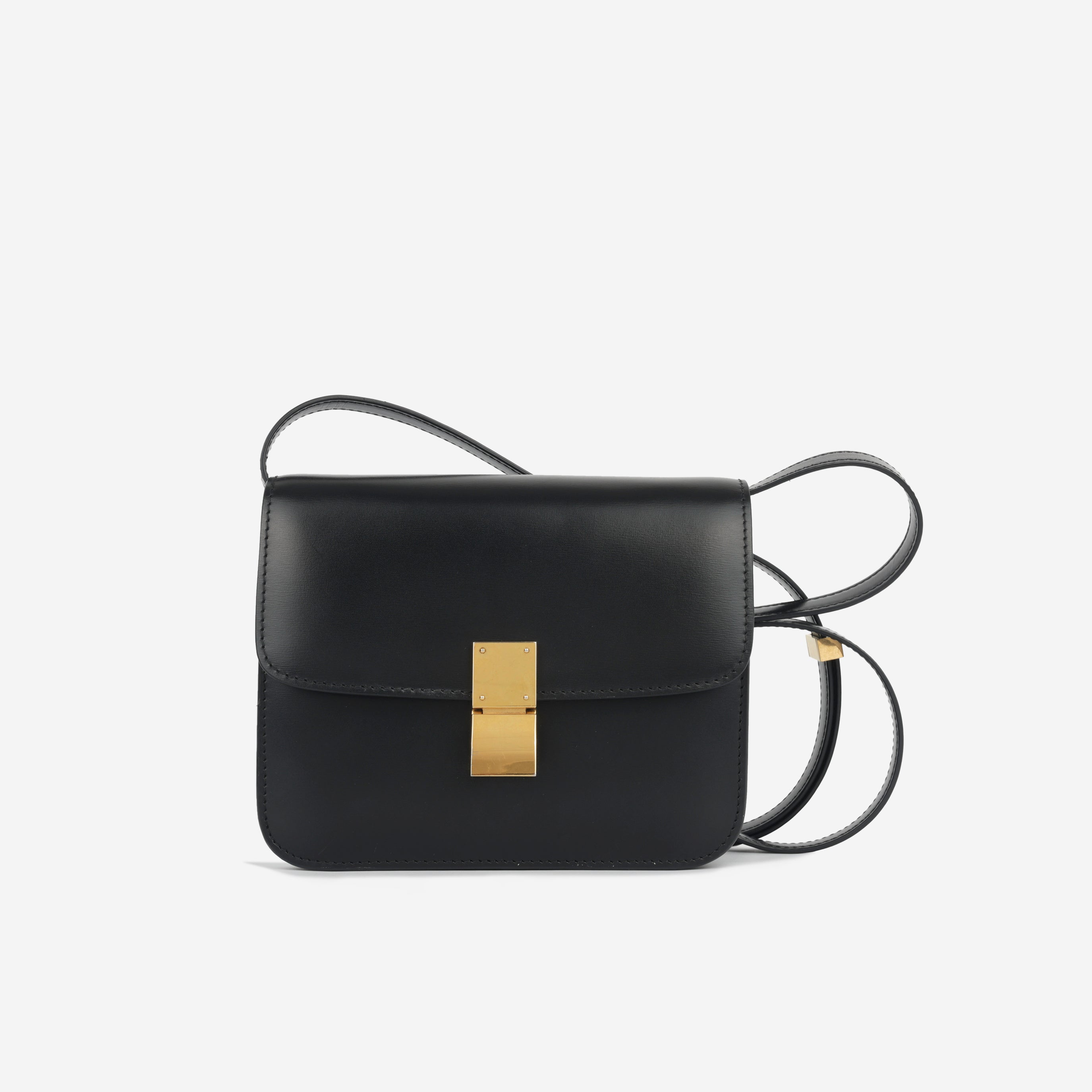 Cln Box Celine - Teen Classic Box Bag - Black Smooth Calfskin GHW - Pre-Loved ...