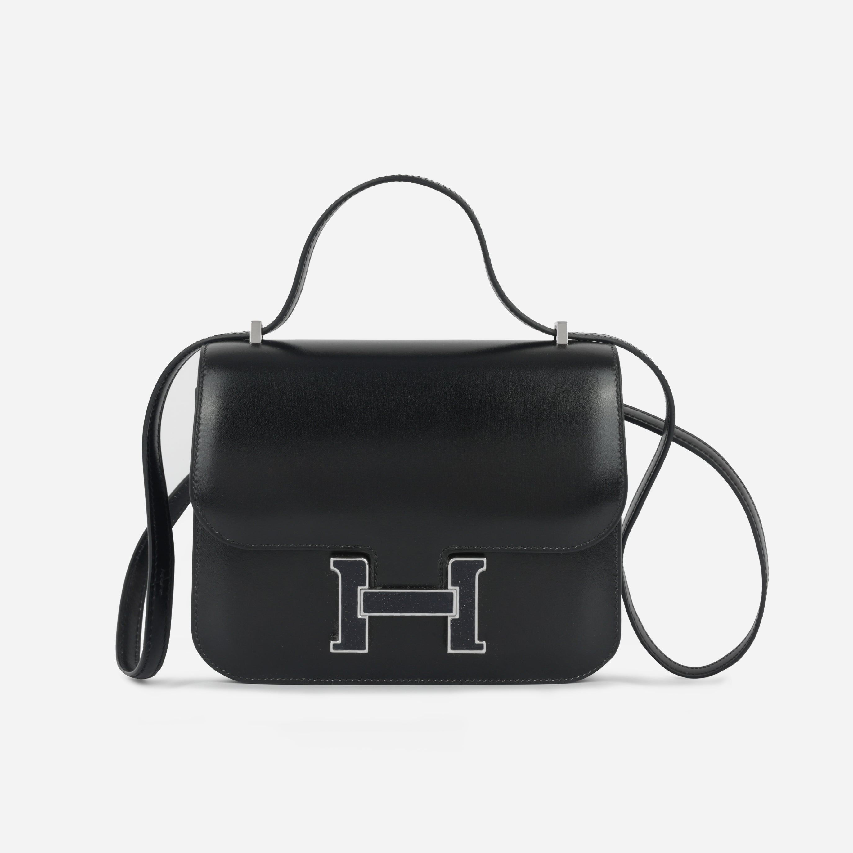 Hermès - Constance 18 - Noir Box Calf Palladium Aventurine