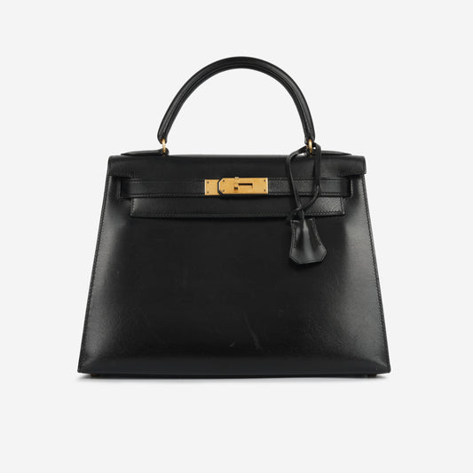 Vintage Kelly 28 - Noir Box Calf