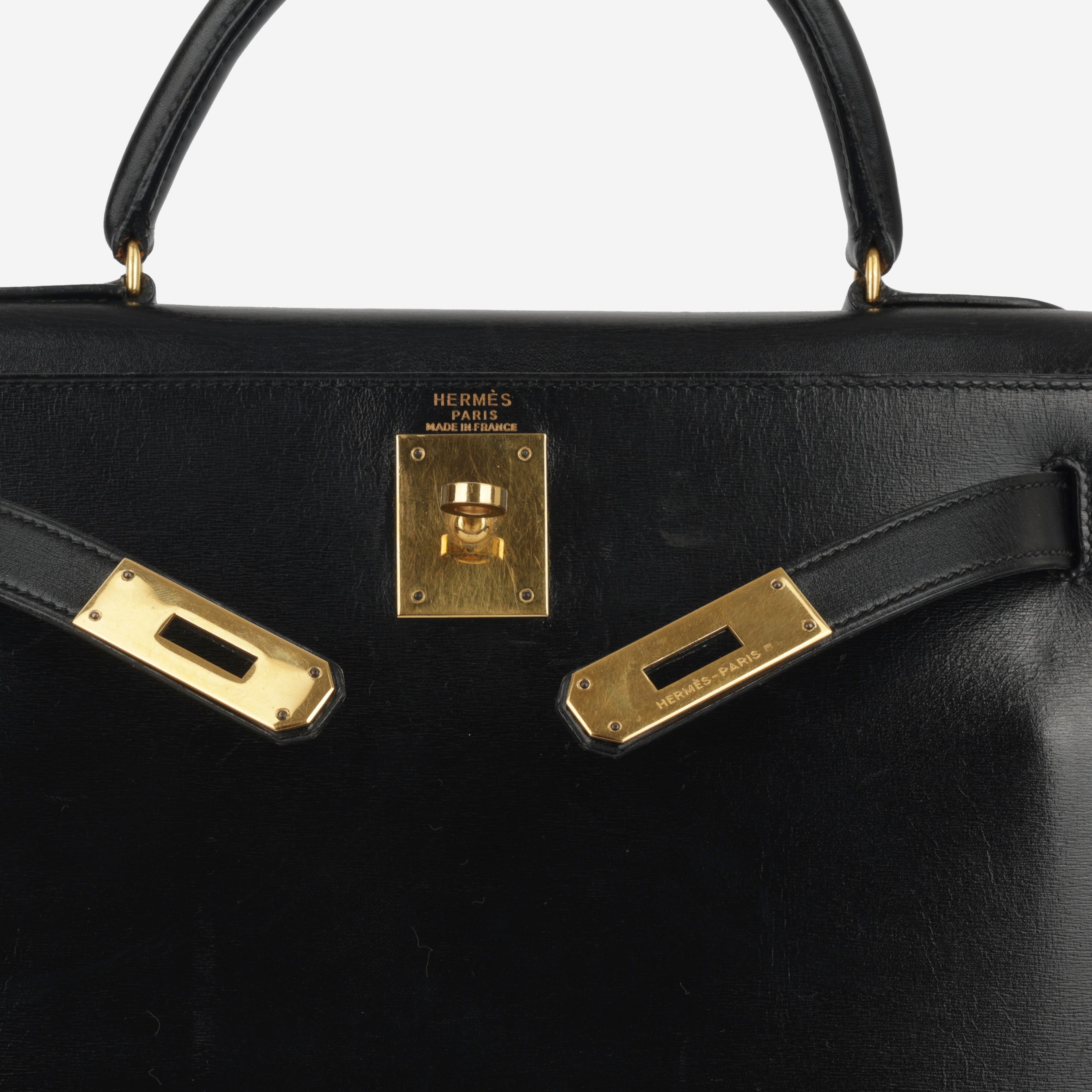 Hermès - Vintage Kelly 28 - Noir Box Calf - GHW - 1990 – Bagista