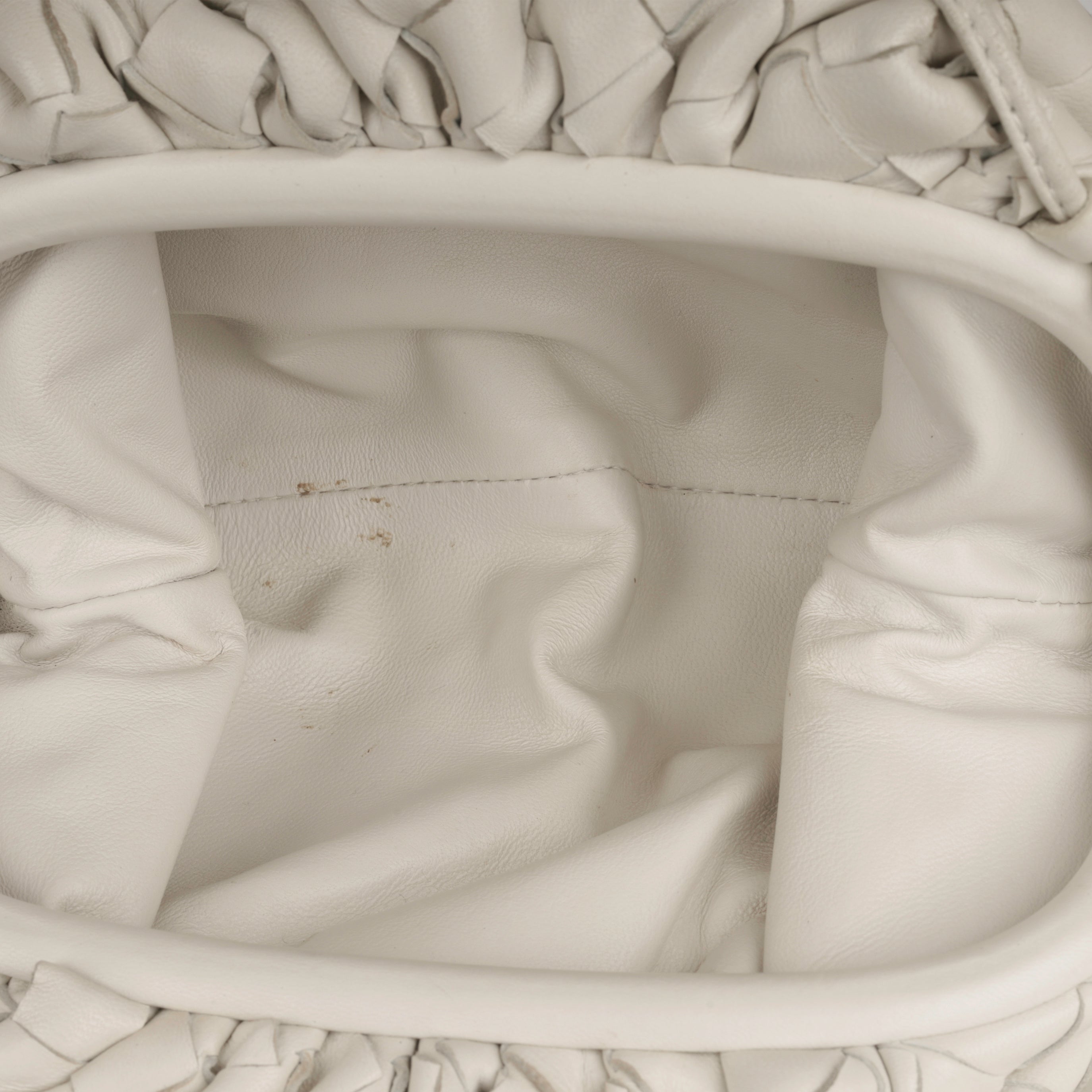 Bottega Veneta - Mini Pouch - White Intrecciato Leather GHW - Pre