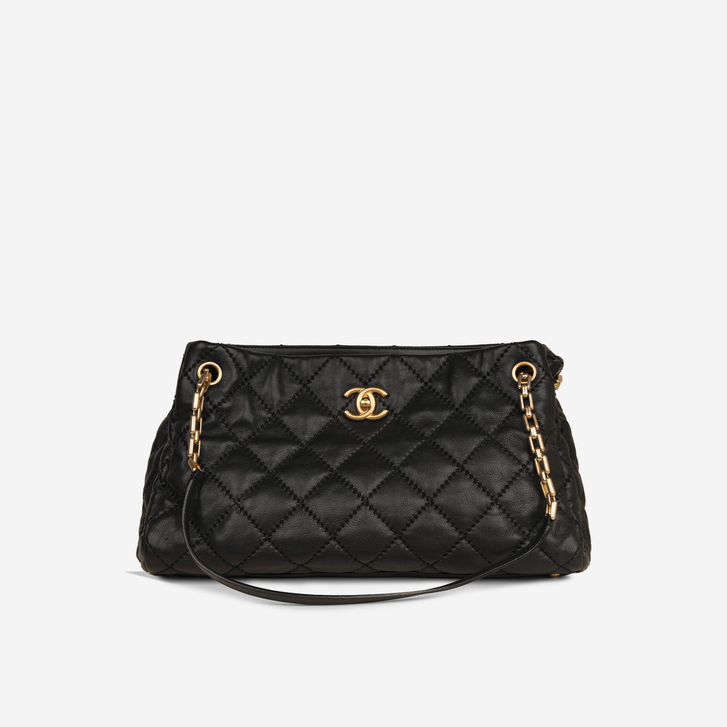 Retro Chain Tote - Black