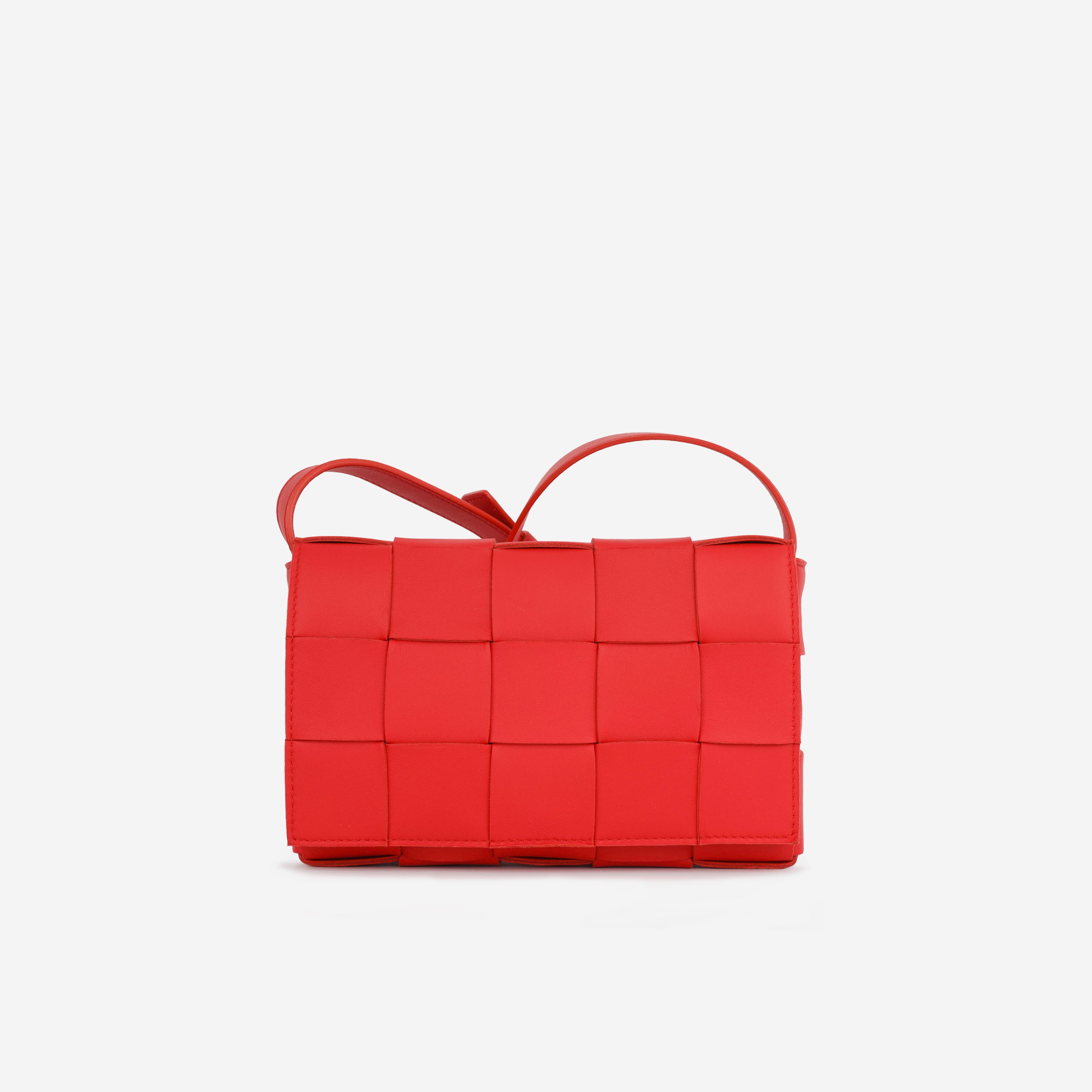 Bottega Veneta - Cassette Bag - Red Lambskin Intrecciato