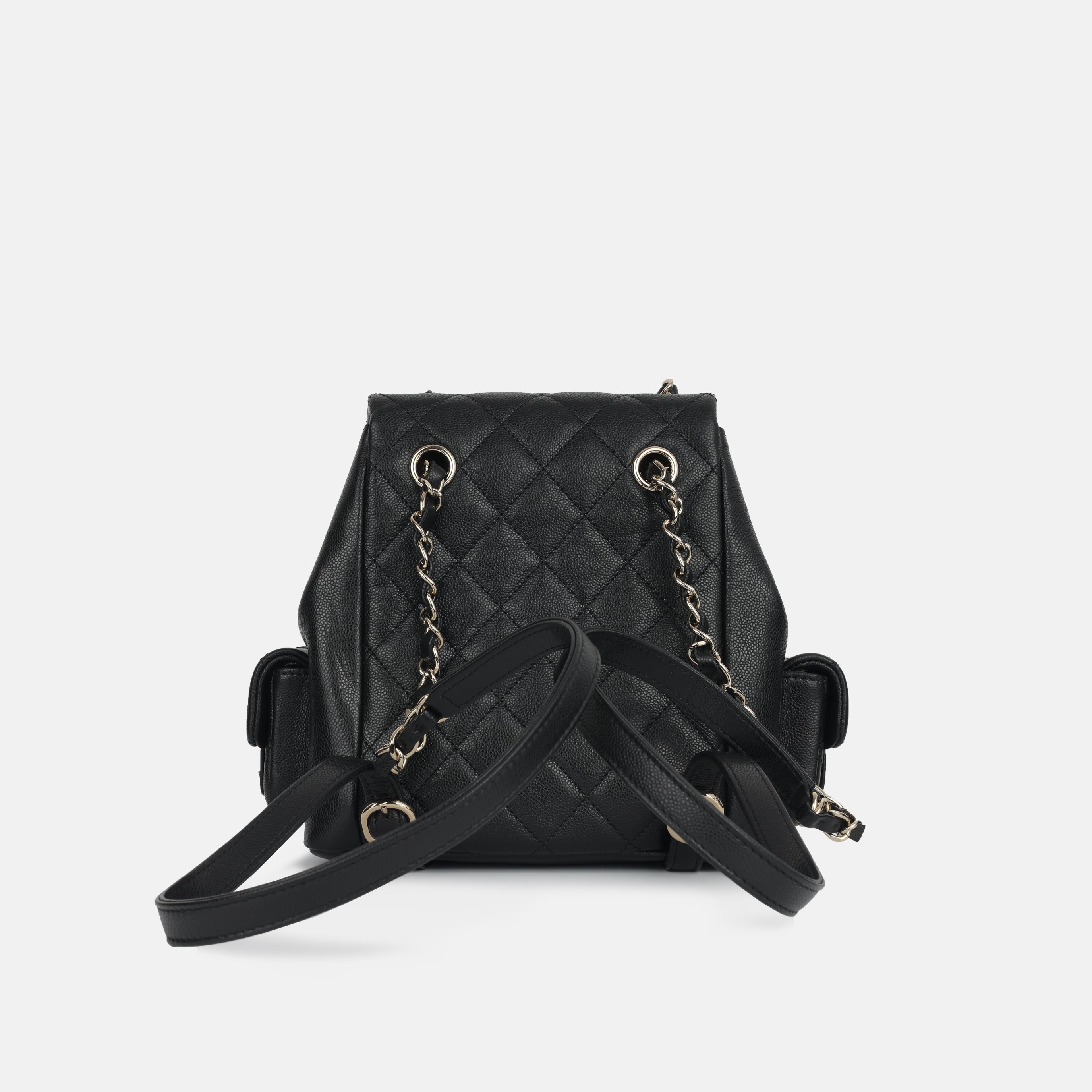 Chanel - Mini Duma Backpack - Black Caviar CGHW - Pristine