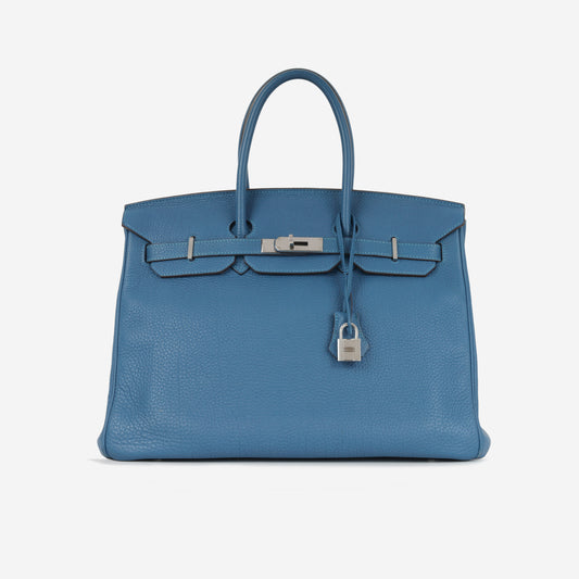 Birkin 35 - Bleu Mykonos