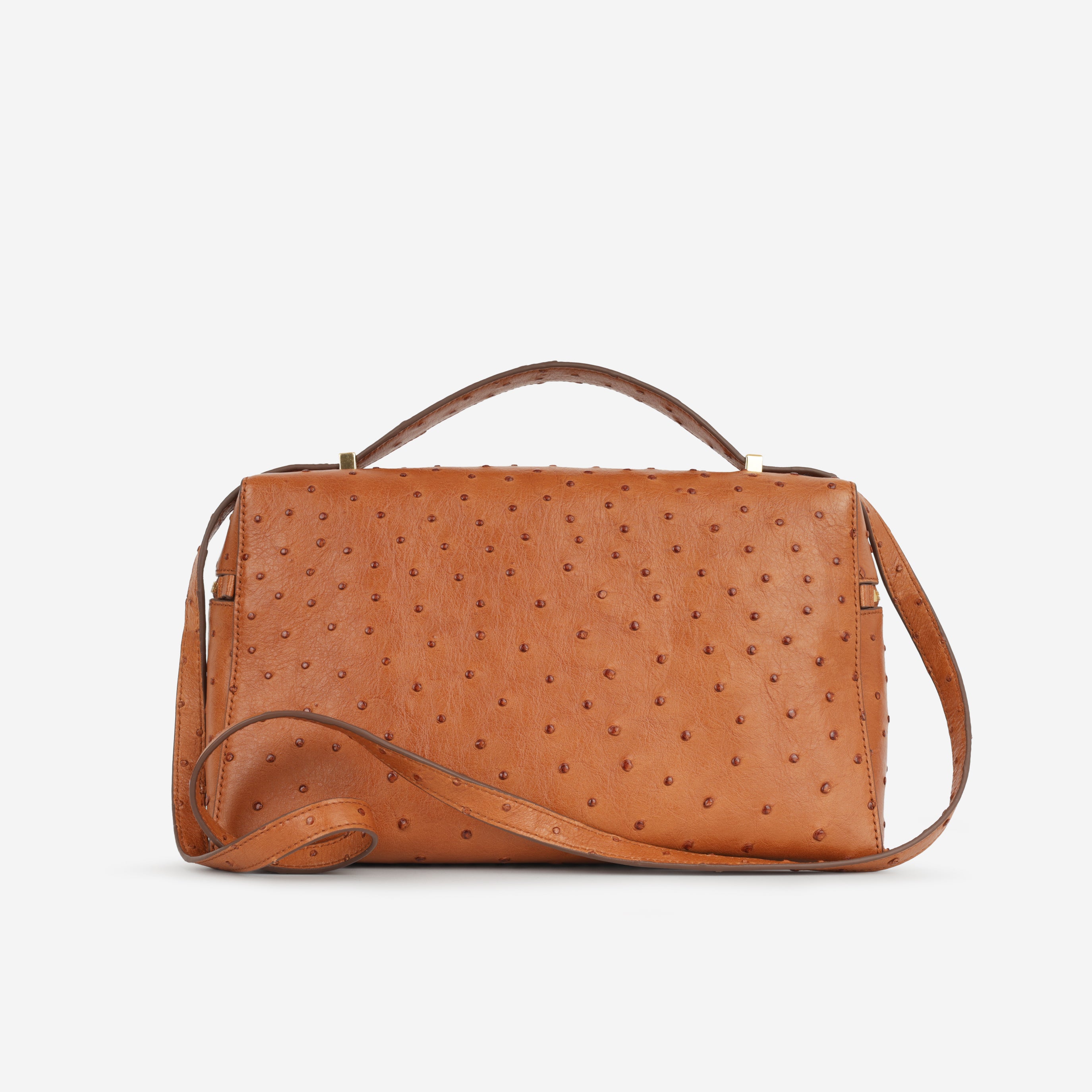 Loro Piana - Extra Bag L27 - Cognac Shiny Ostrich GHW - Pre-Loved