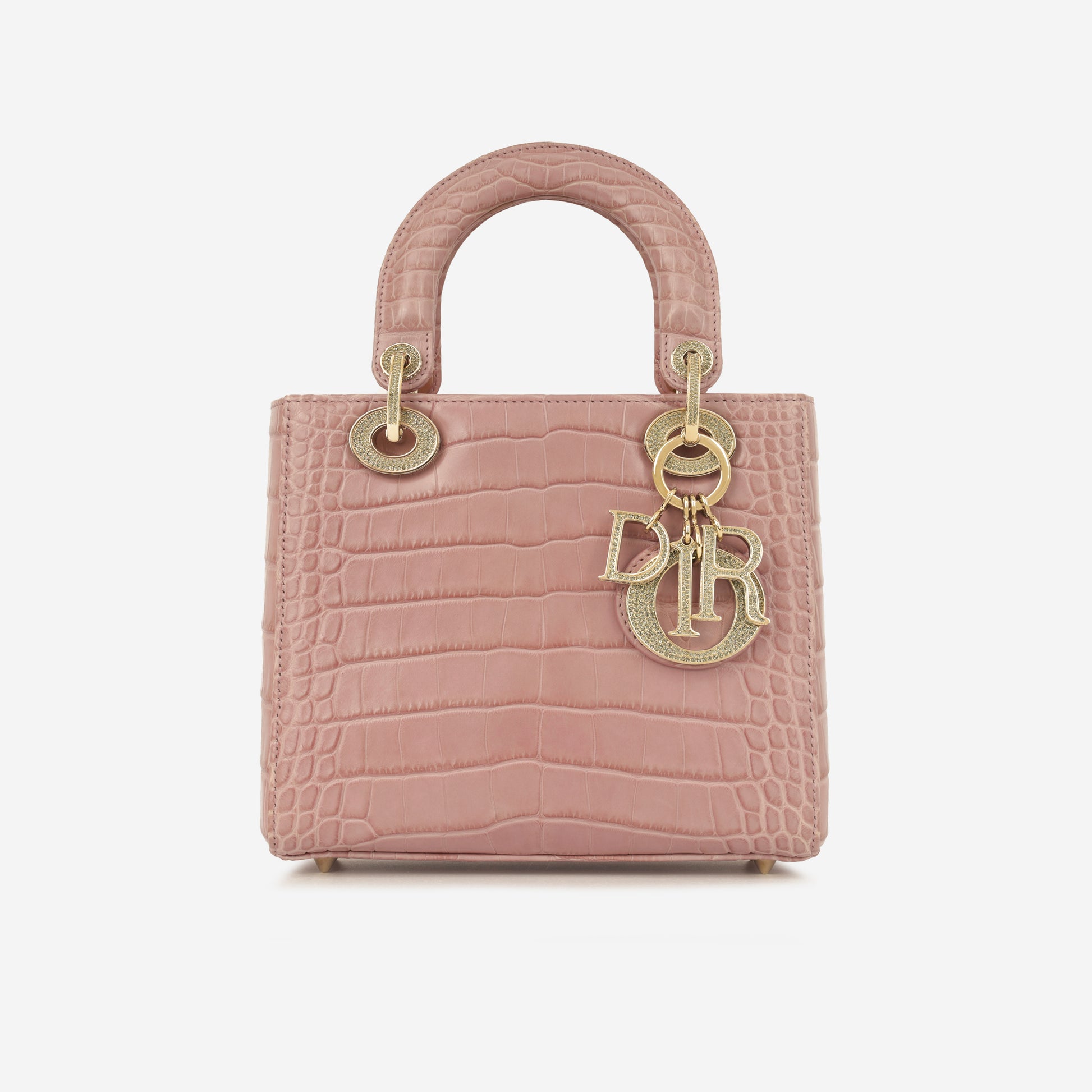 Dior Lady Dior Small Dusty Pink Alligator Leather DMHW Pre