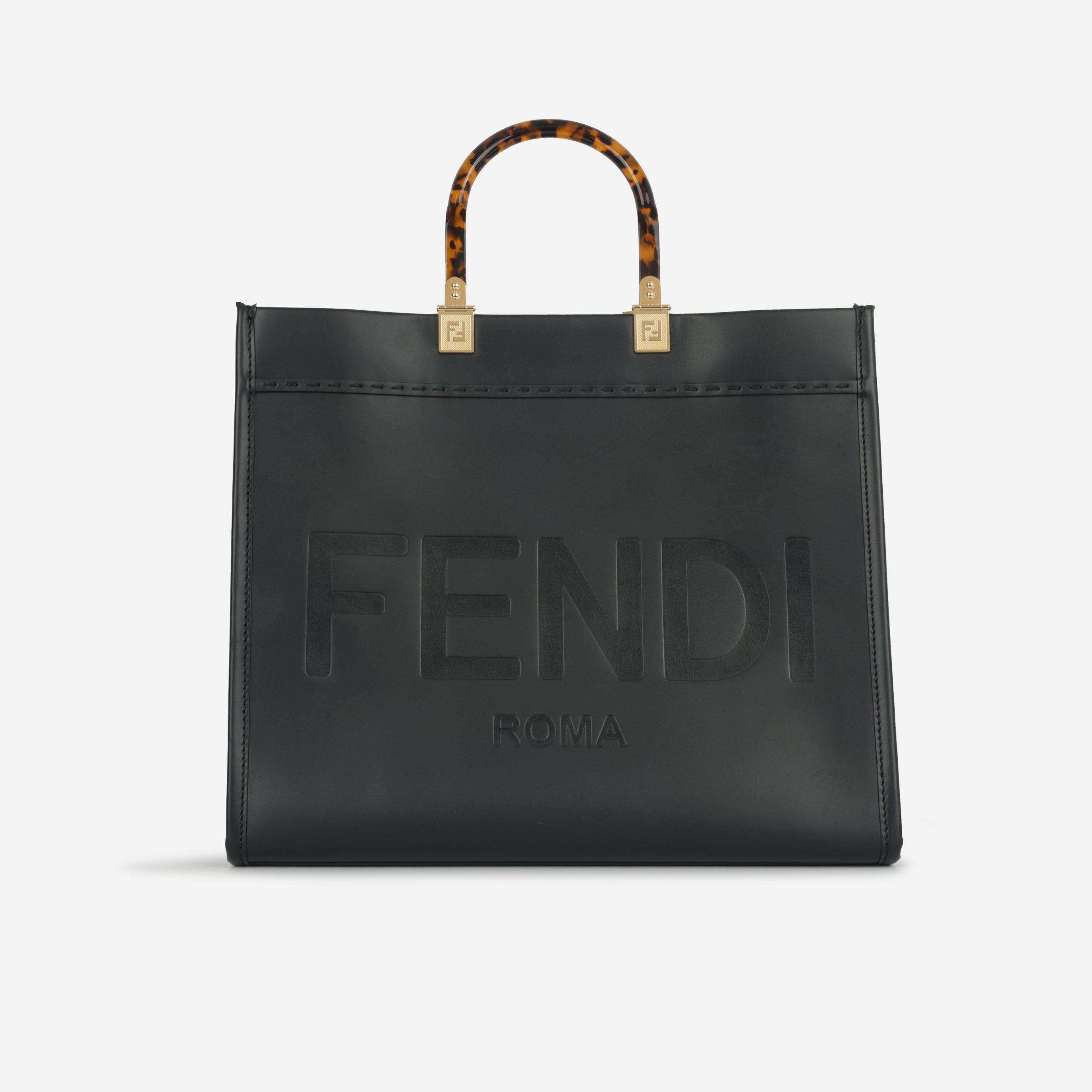 Fendi - Medium Sunshine Tote - Black Calfskin GHW - Pre Loved