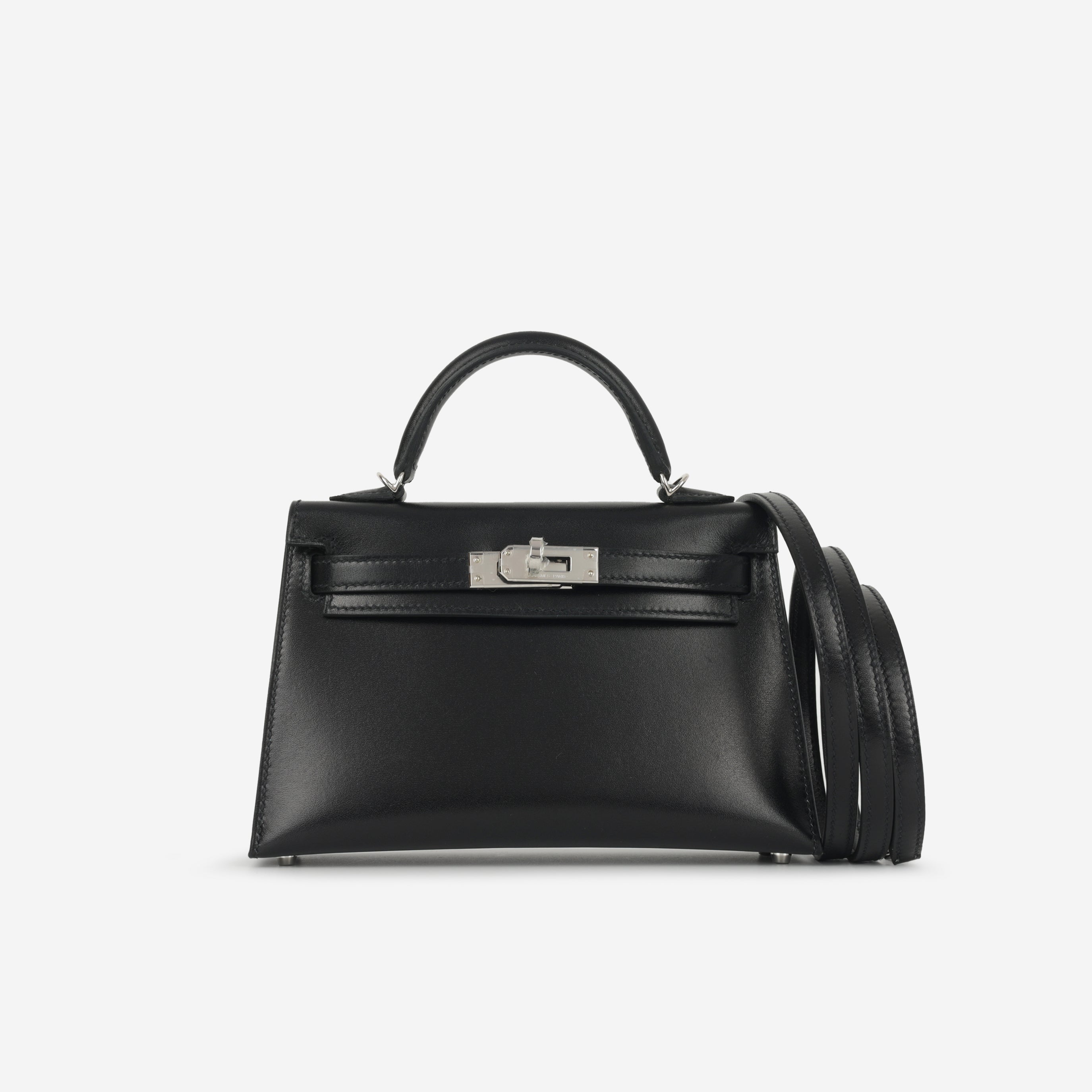 Hermès Mini Kelly 20 Black Box Calf PHW – Authentic Luxury Bag