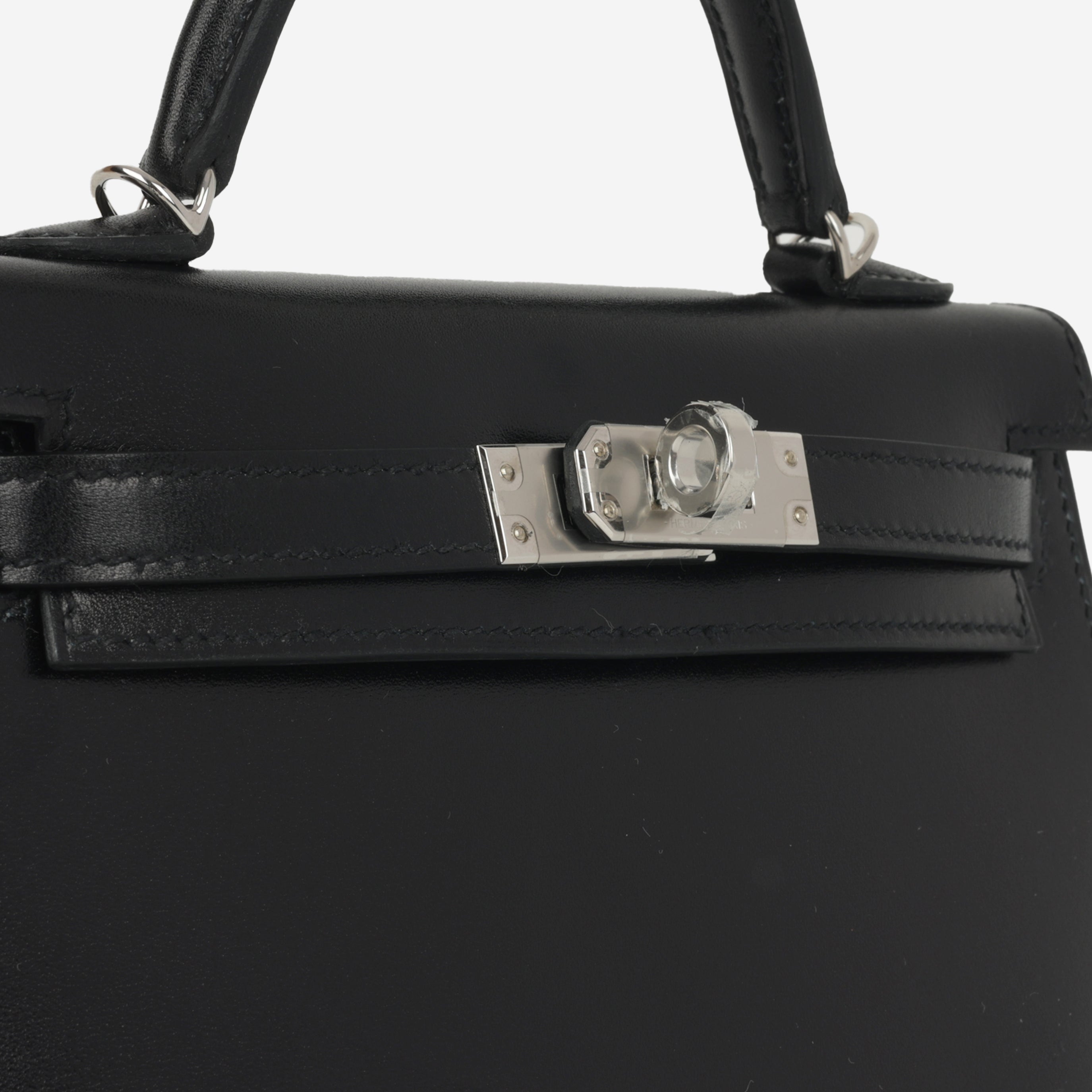 Hermès Mini Kelly 20 Black Box Calf PHW – Authentic Luxury Bag