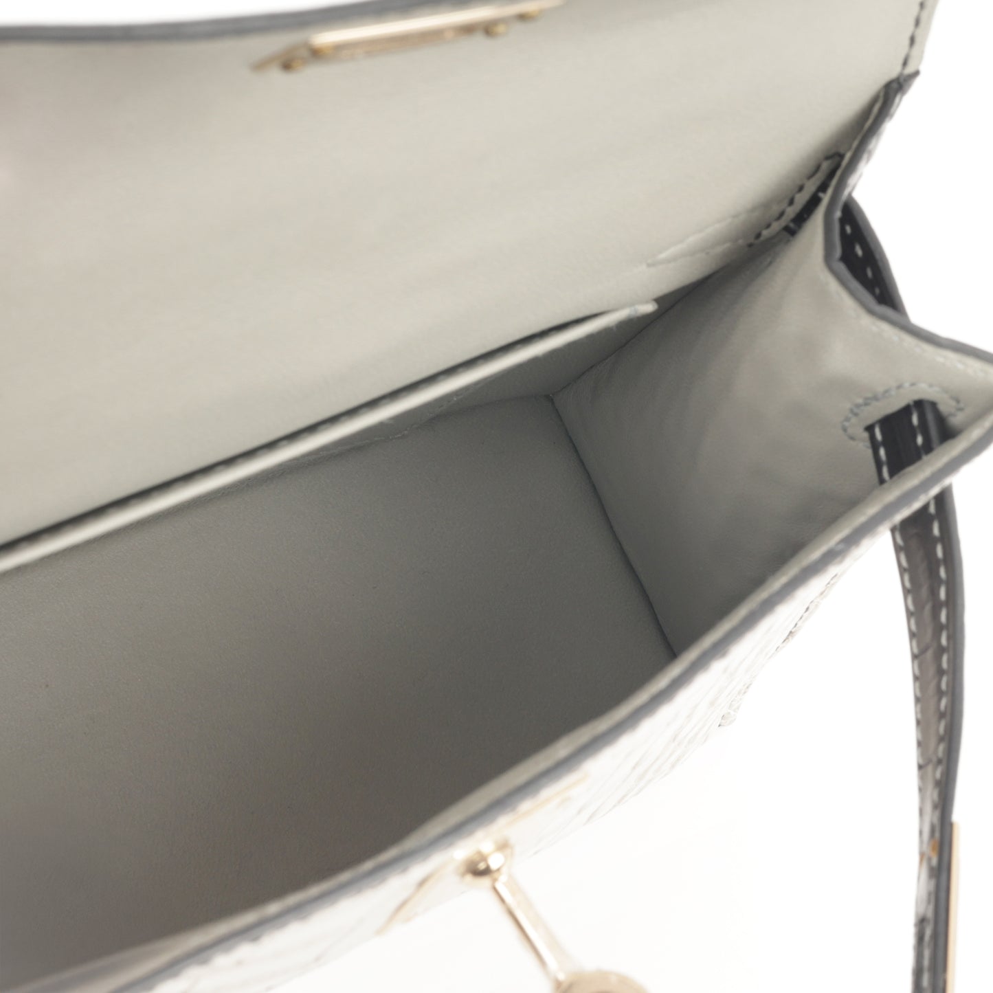 Hermès HSS Mini Kelly - Gris Perle / Black Matte Alligator | Permabrass Hardware