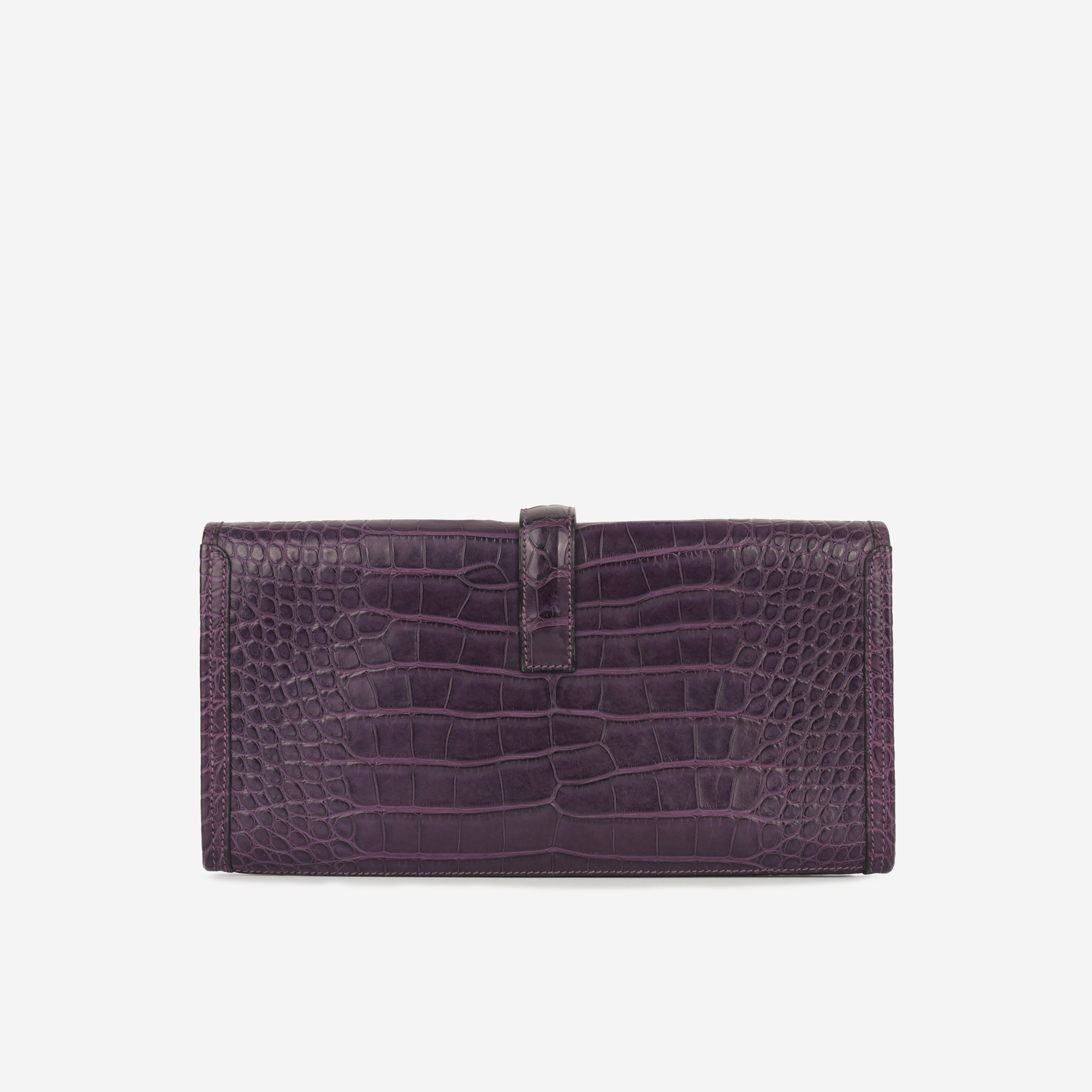Hermès - Jige Clutch 29 Verso - Amethyst Matte Alligator / Bleu Hermès - Jige Clutch 29 Verso - Amethyst Matte Alligator / Bleu
