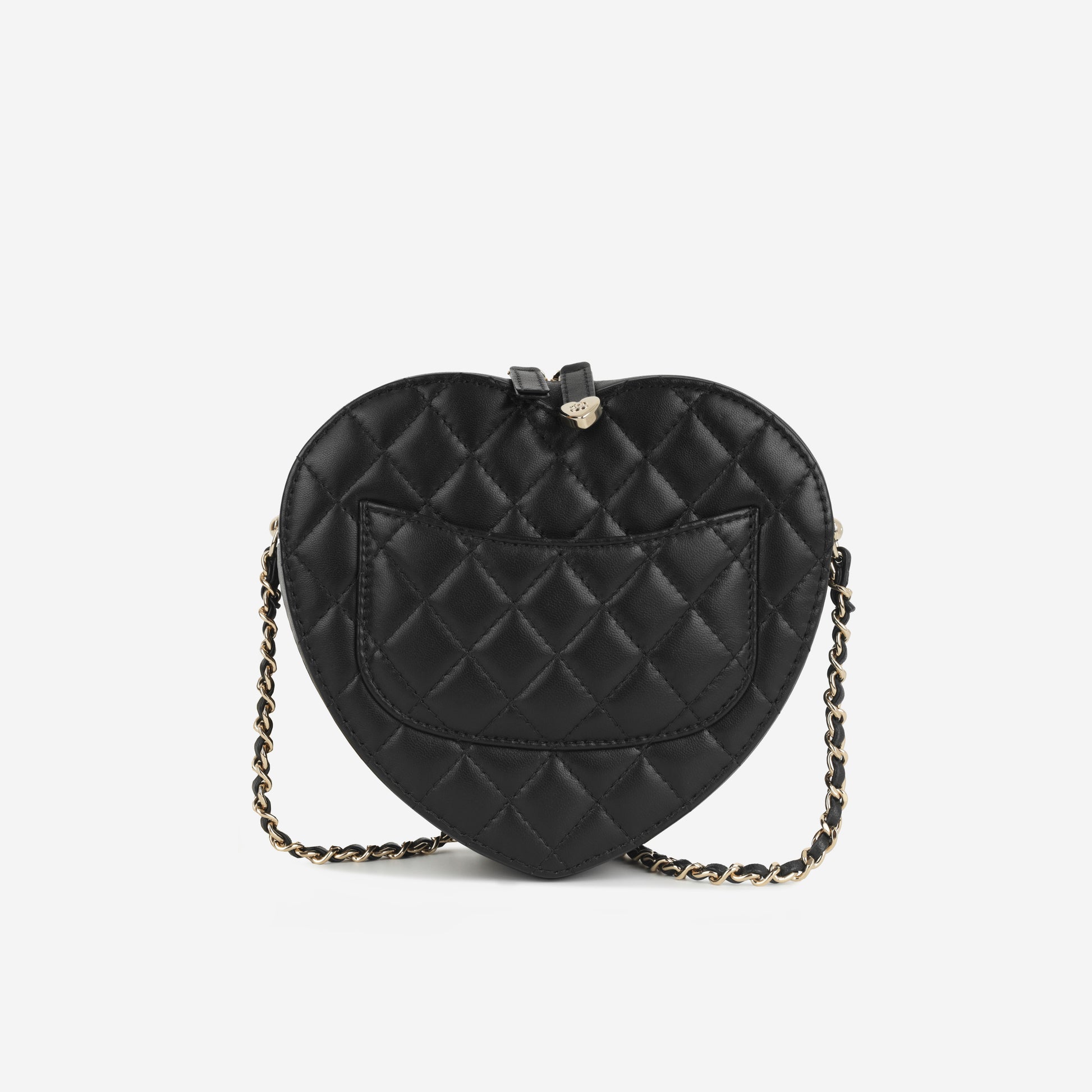 Chanel Large Heart Bag Black Lambskin CGHW Pristine – Bagista