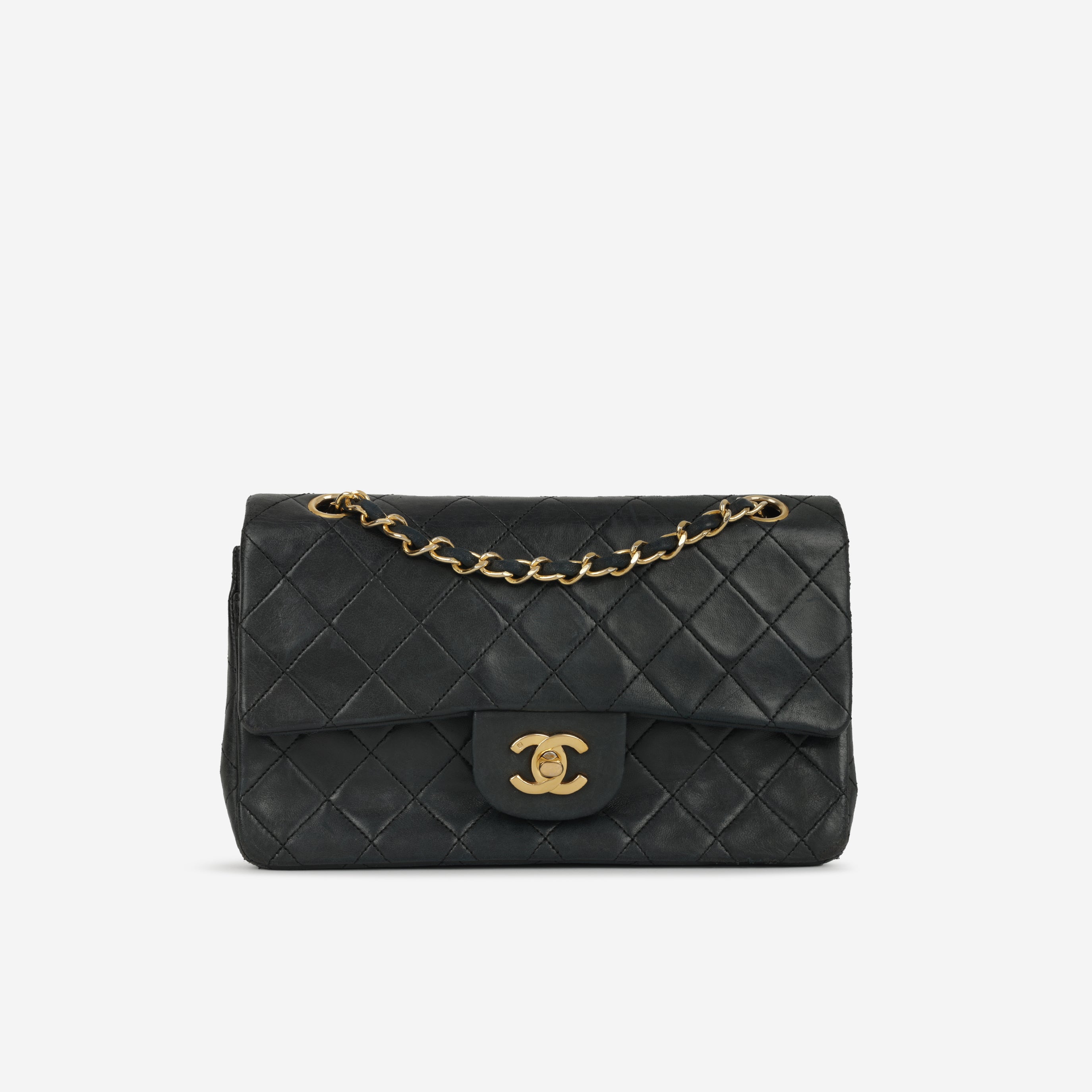 Chanel - Vintage Small Classic Flap Bag - Black Lambskin GHW - Pre
