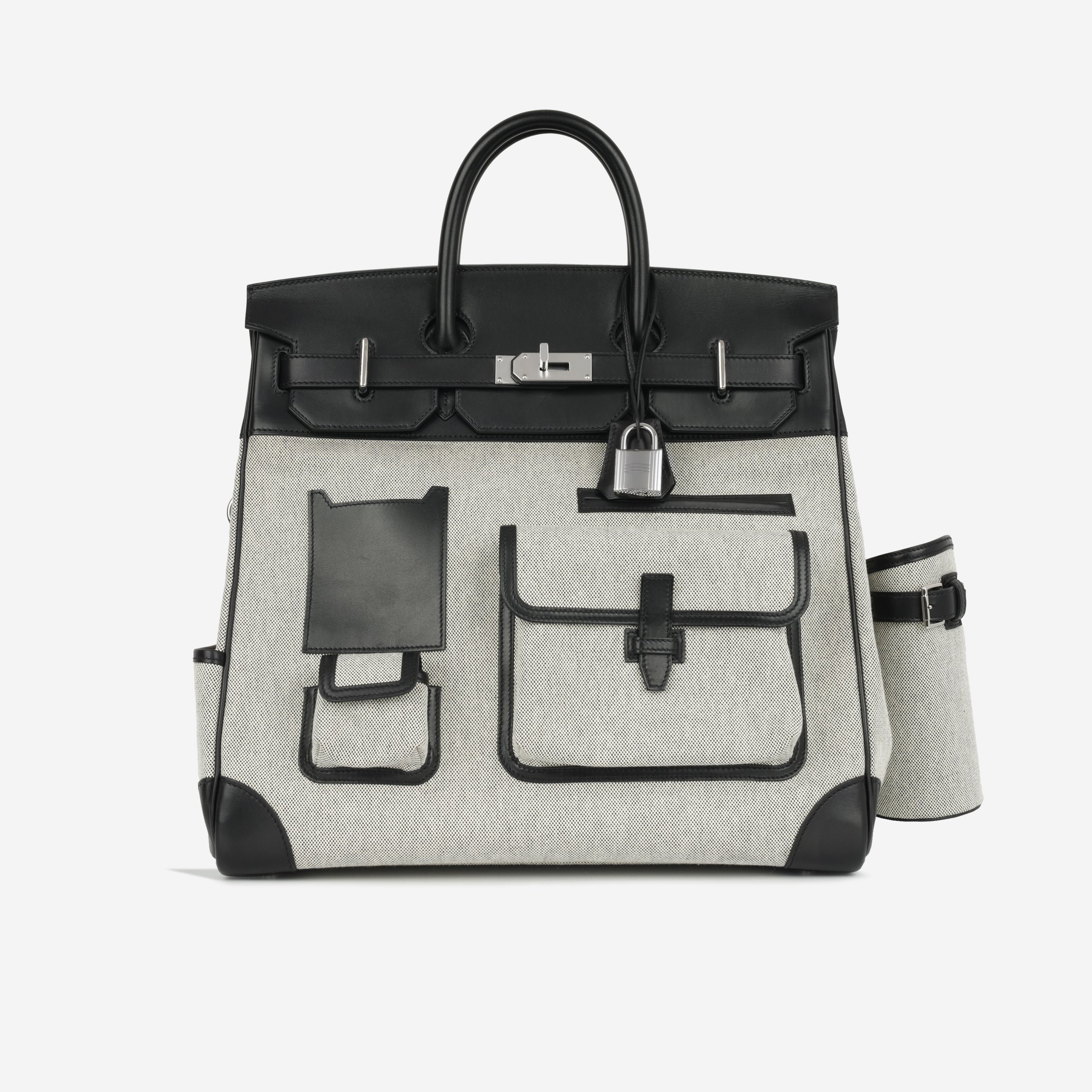 ARNYSバッグ　charvet HERMES hender scheme Hermès - Hac 40 Cargo - Noir-Ecru Toile / Swift Leather PHW - 2021