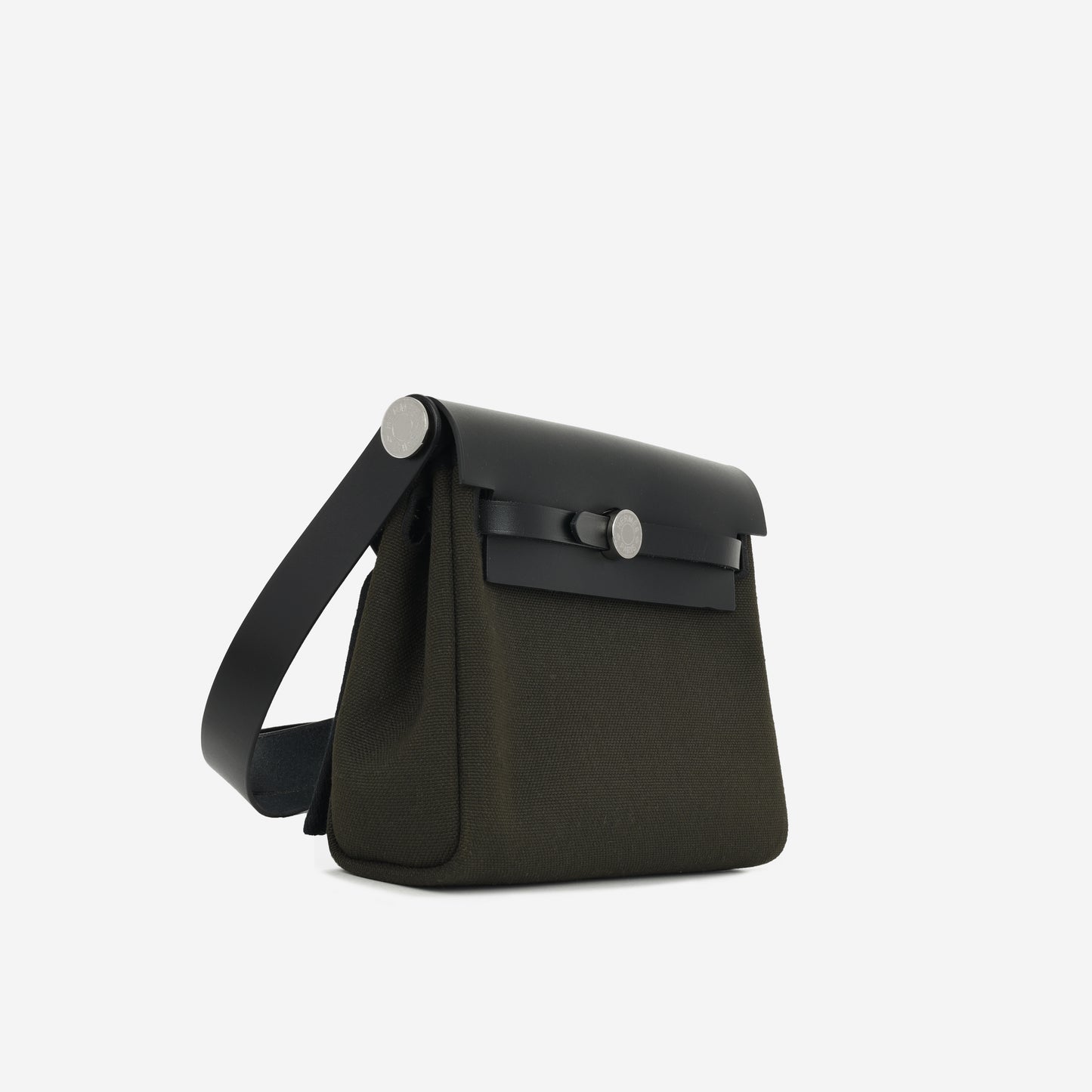 Hermès Herbag 20 - Dark Bronze Canvas / Noir Hunter | Palladium Hardware