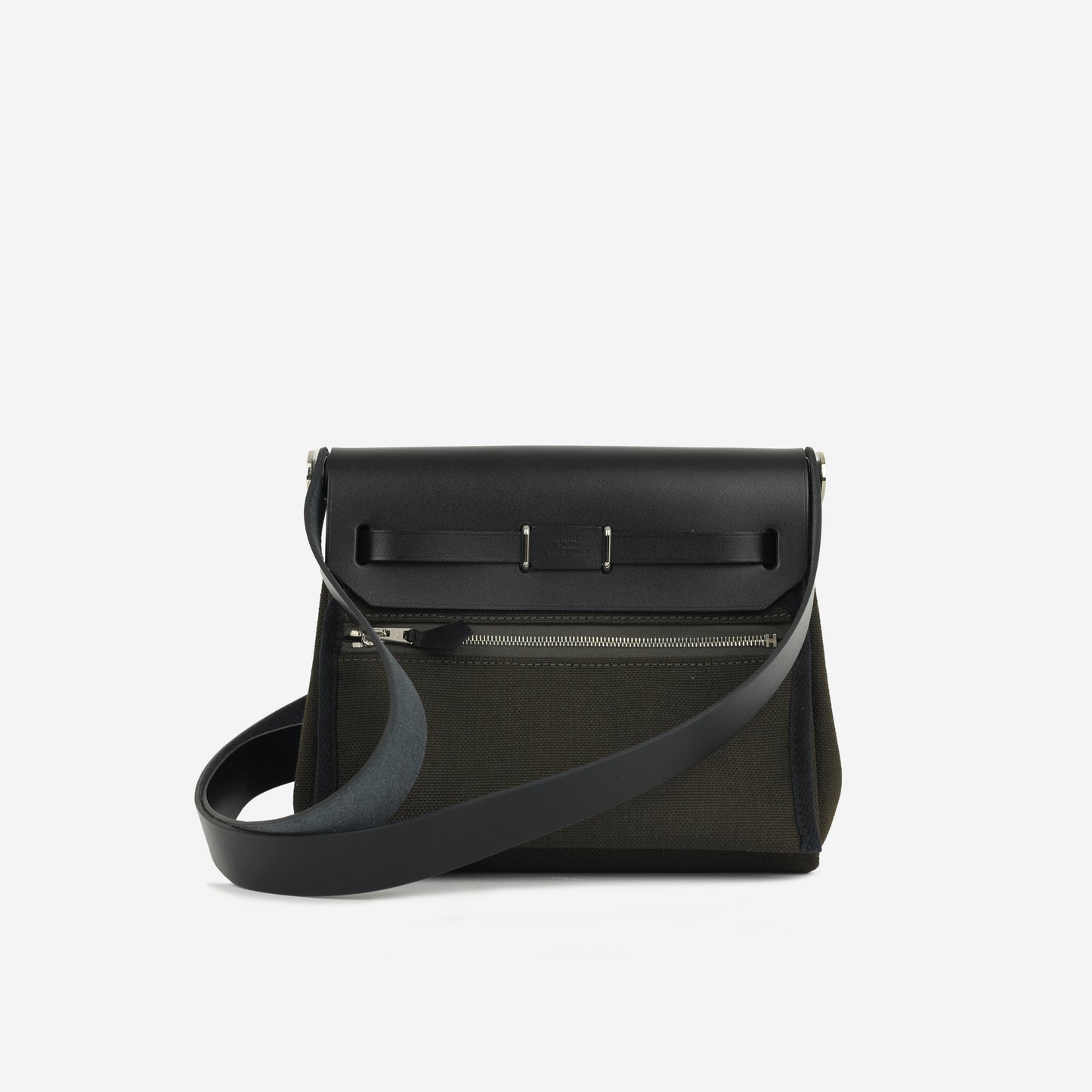 Hermès Herbag 20 - Dark Bronze Canvas / Noir Hunter | Palladium Hardware