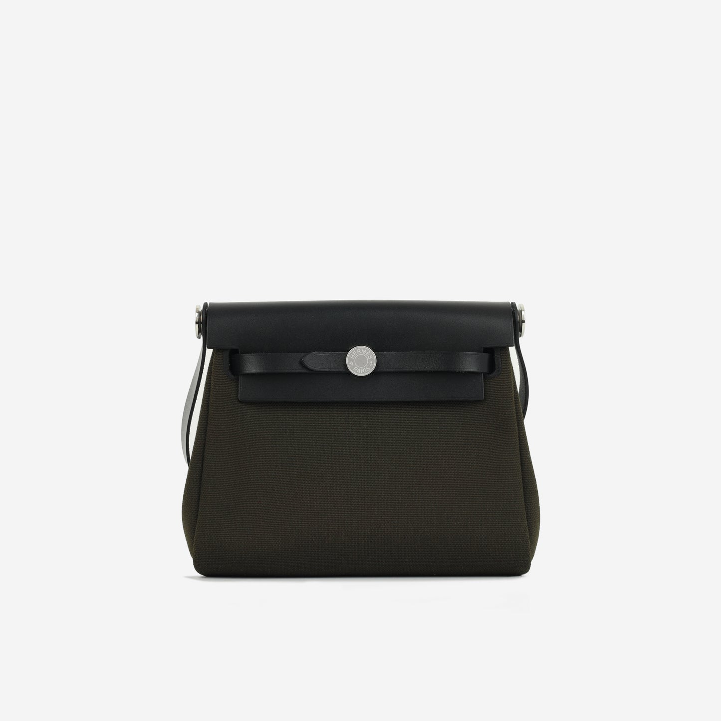 Hermès Herbag 20 - Dark Bronze Canvas / Noir Hunter | Palladium Hardware