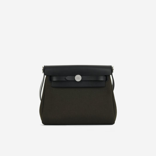 Hermès Herbag 20 - Dark Bronze Canvas / Noir Hunter | Palladium Hardware