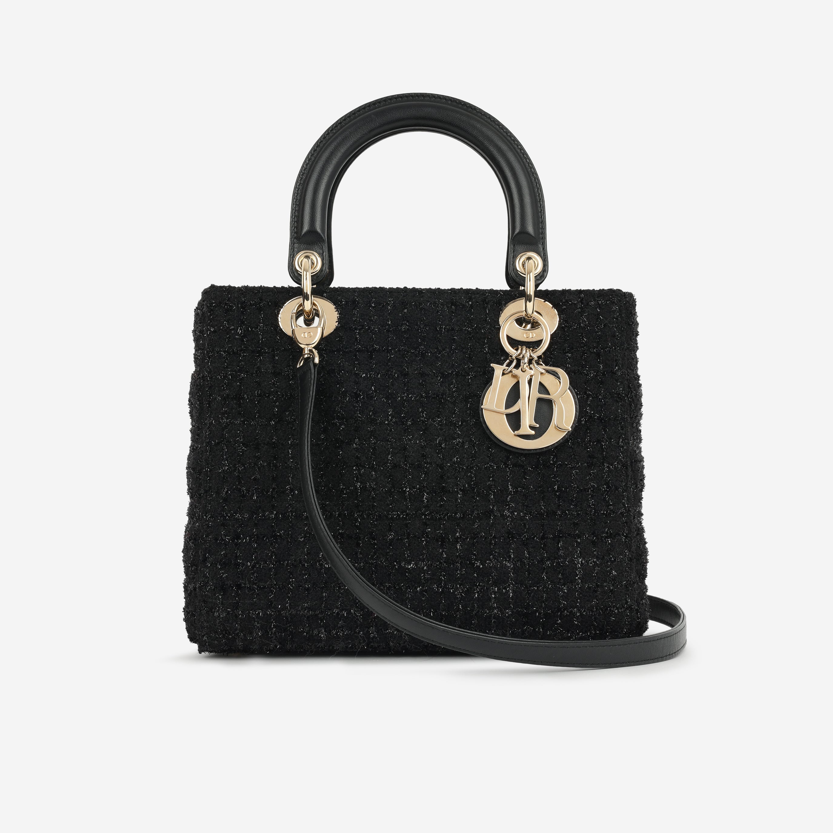 Dior - Lady Dior - Black Mixed Tweed CGHW - Pre-Loved - 2013 – Bagista
