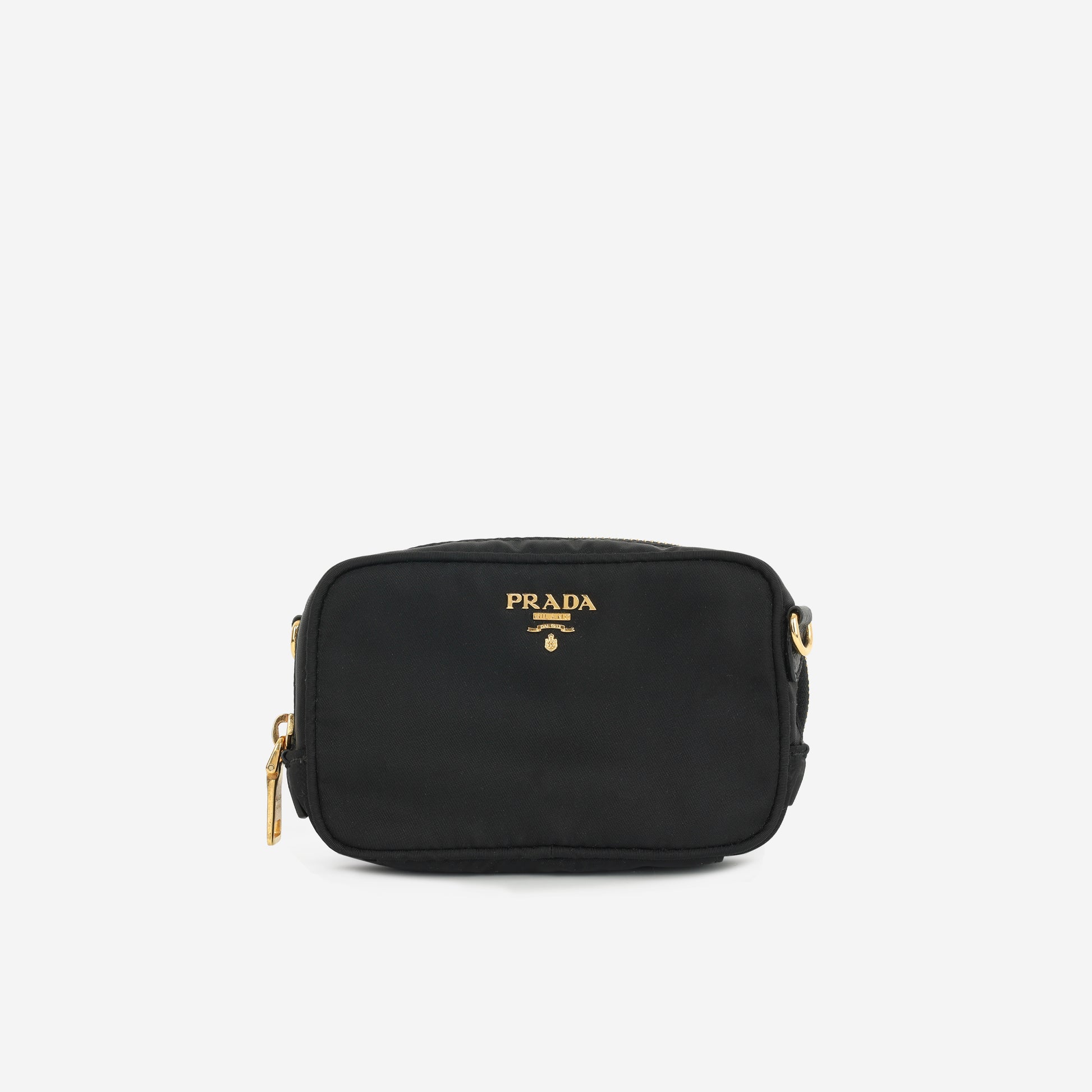 Prada Tessuto Mini Camera Bag Black Tessuto GHW Pre-Loved