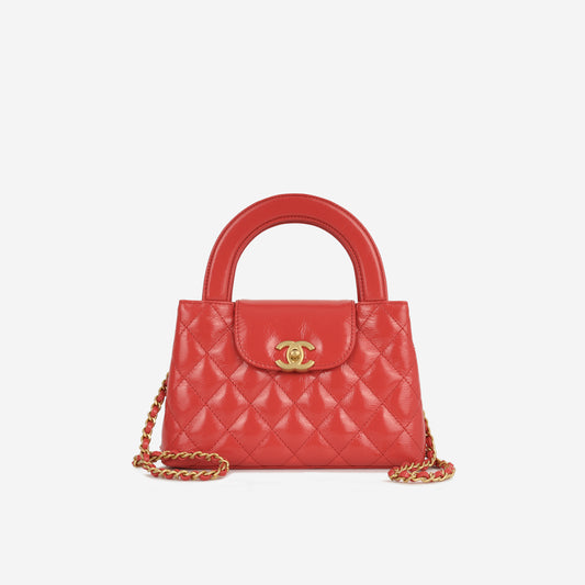 Chanel Small Kelly Re-Edition - Red Crumpled Calfskin | Gold Hardware - Bagista