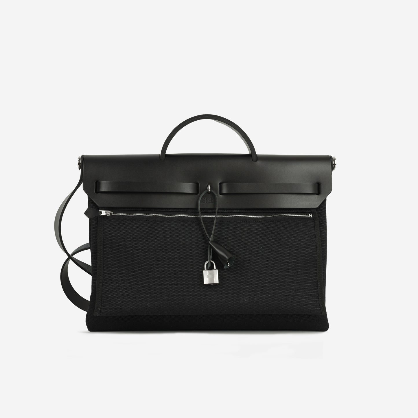 Hermès Herbag 39 - Black Canvas / Hunter | Palladium Hardware