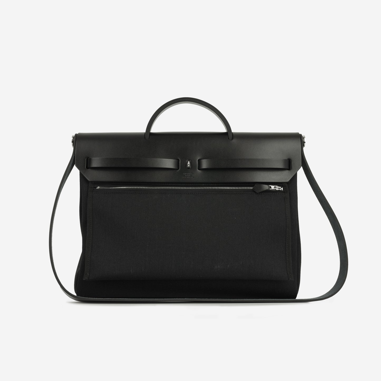 Hermès Herbag 39 - Black Canvas / Hunter | Palladium Hardware