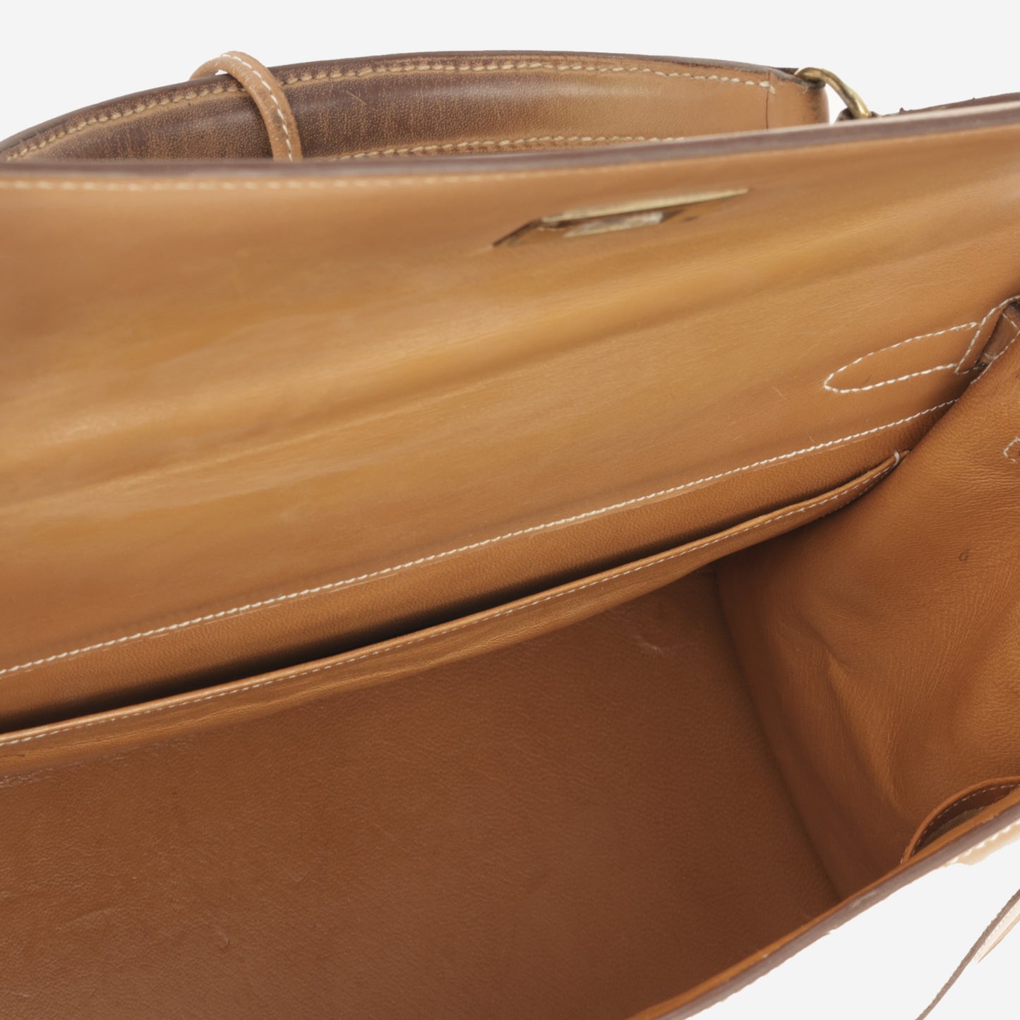 Vintage Kelly 32 - Natural Courchevel / Toile | Gold Hardware