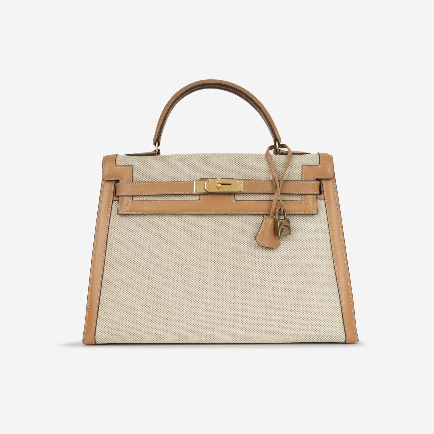 Vintage Kelly 32 - Natural Courchevel / Toile | Gold Hardware