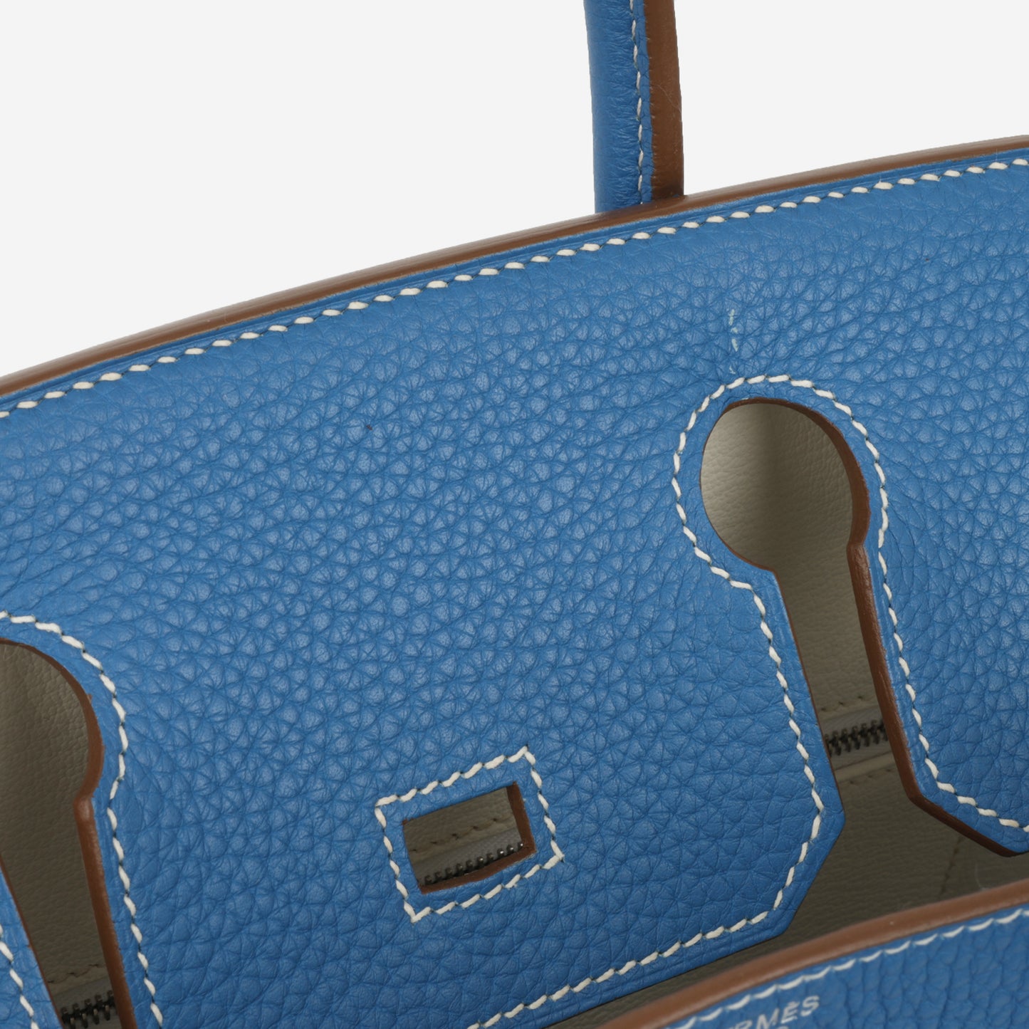 Birkin 30 Eclat - Bleu Mykonos / Blanc