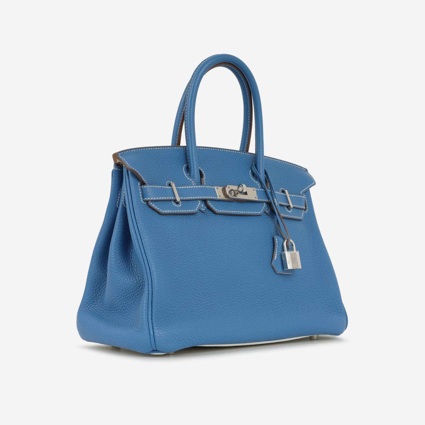 Birkin 30 Eclat - Bleu Mykonos / Blanc