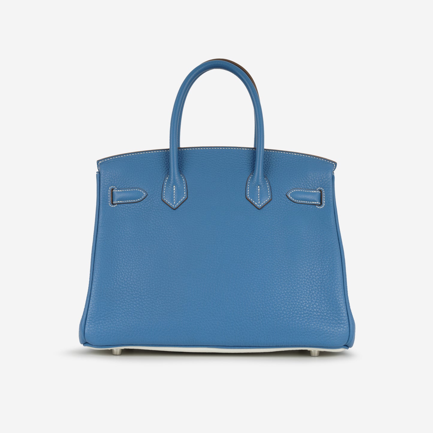 Birkin 30 Eclat - Bleu Mykonos / Blanc