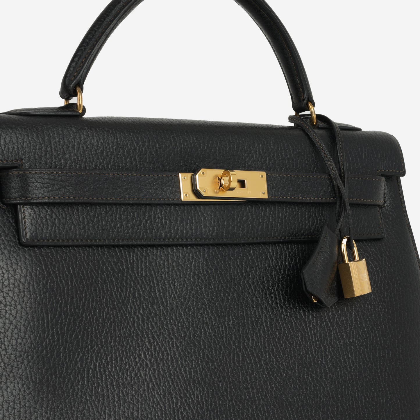 Hermès Kelly 32 - Noir Fjord | Gold Hardware