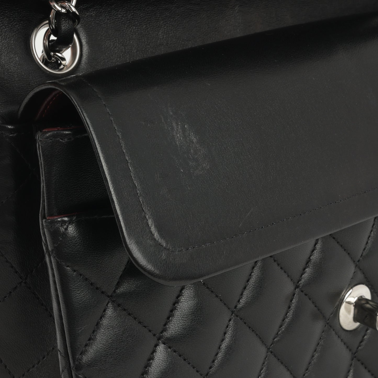 Chanel Medium Classic Flap - Black Lambskin | Silver Hardware