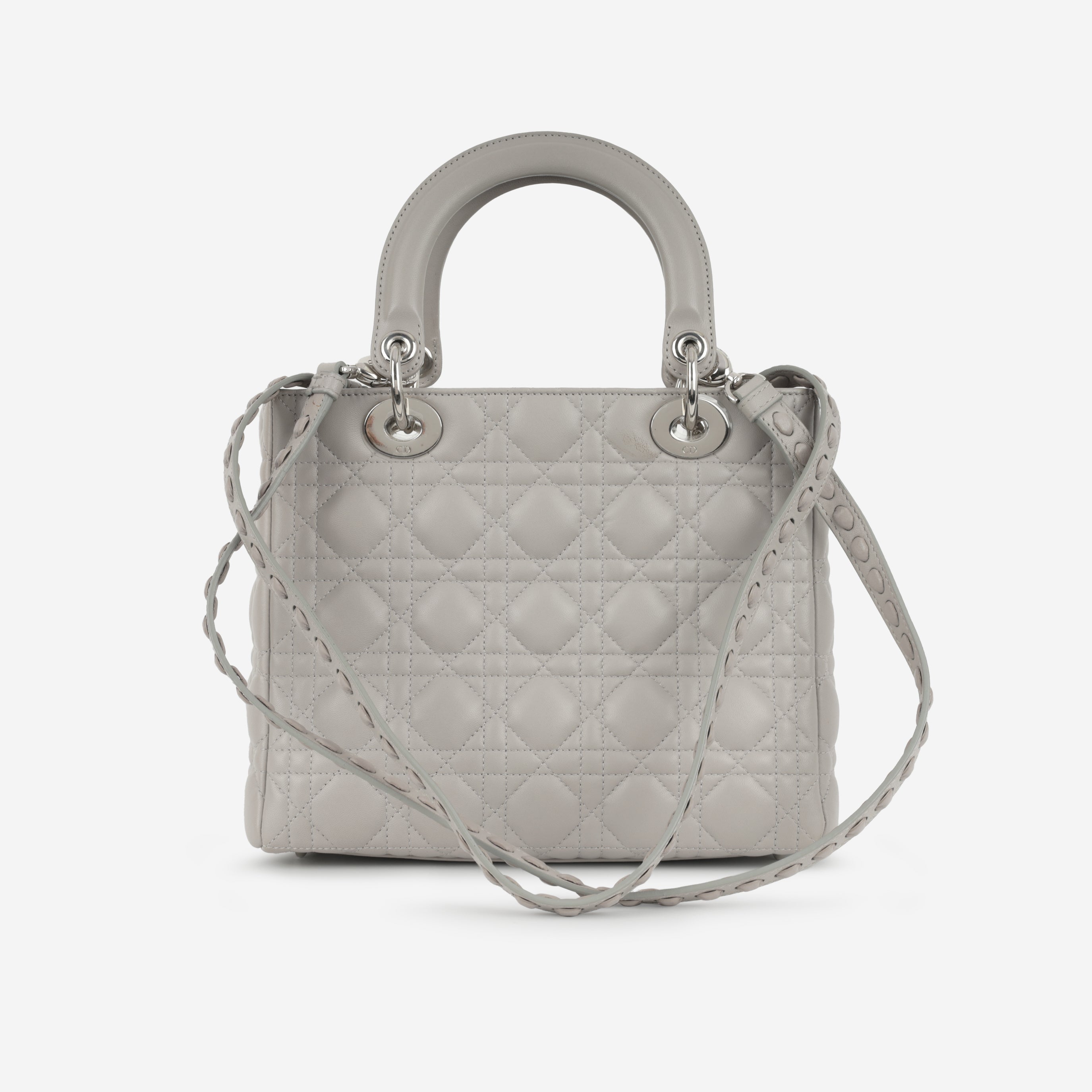 Dior - Lady Dior - Grey Cannage Lambskin CGHW - 2010 - Pre-Loved