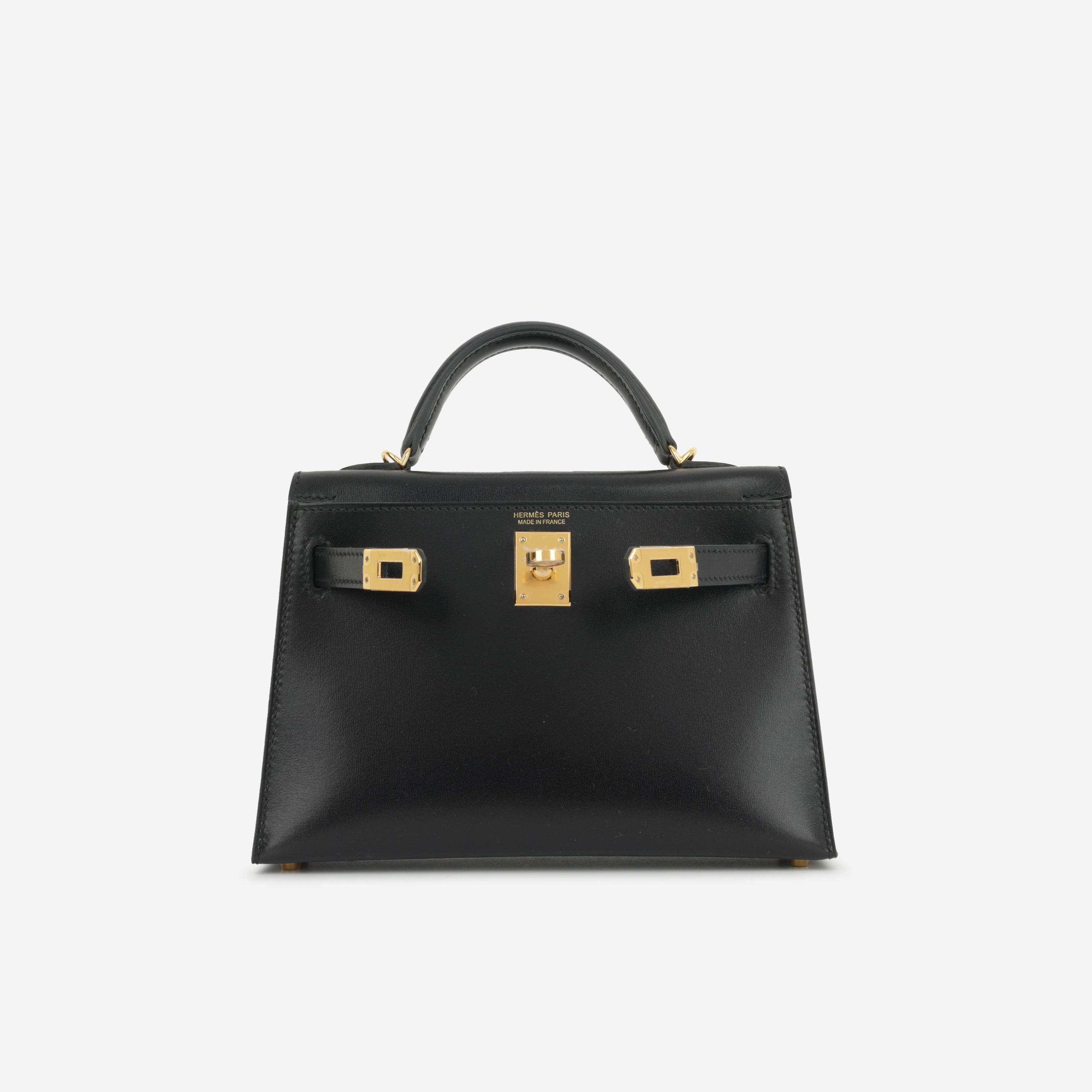 Hermès - Mini Kelly - Noir Box Calf GHW - Unused - 2023 – Bagista