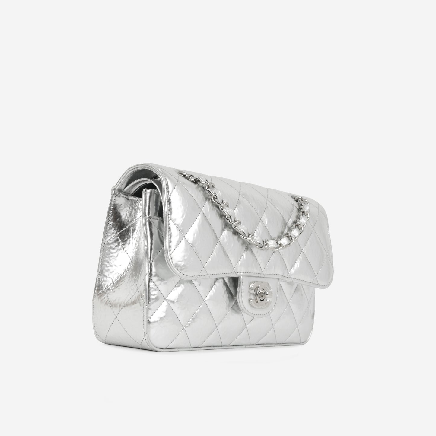 Chanel Classic Flap - Silver Hammered Metallic Calfskin