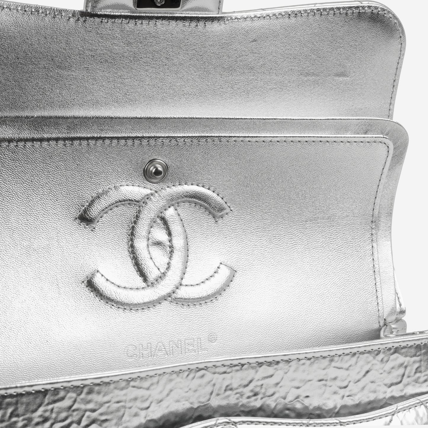 Chanel Classic Flap - Silver Hammered Metallic Calfskin
