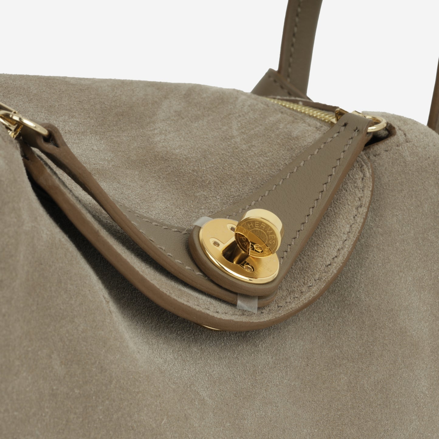 Hermès Mini Lindy - Gris Caillou / Etoupe Swift | Gold Hardware