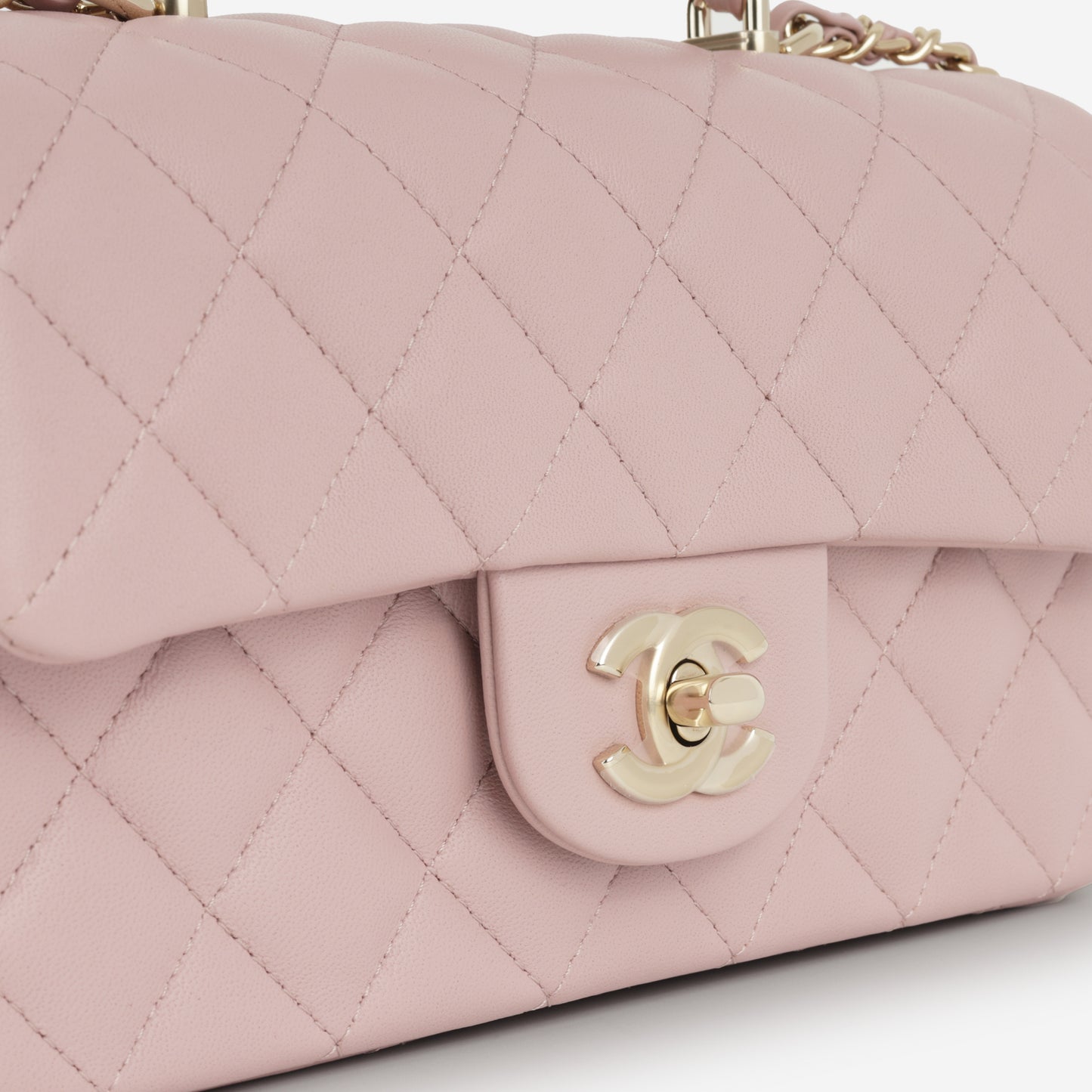 Chanel Mini Rectangular Top Handle - Light Mauve