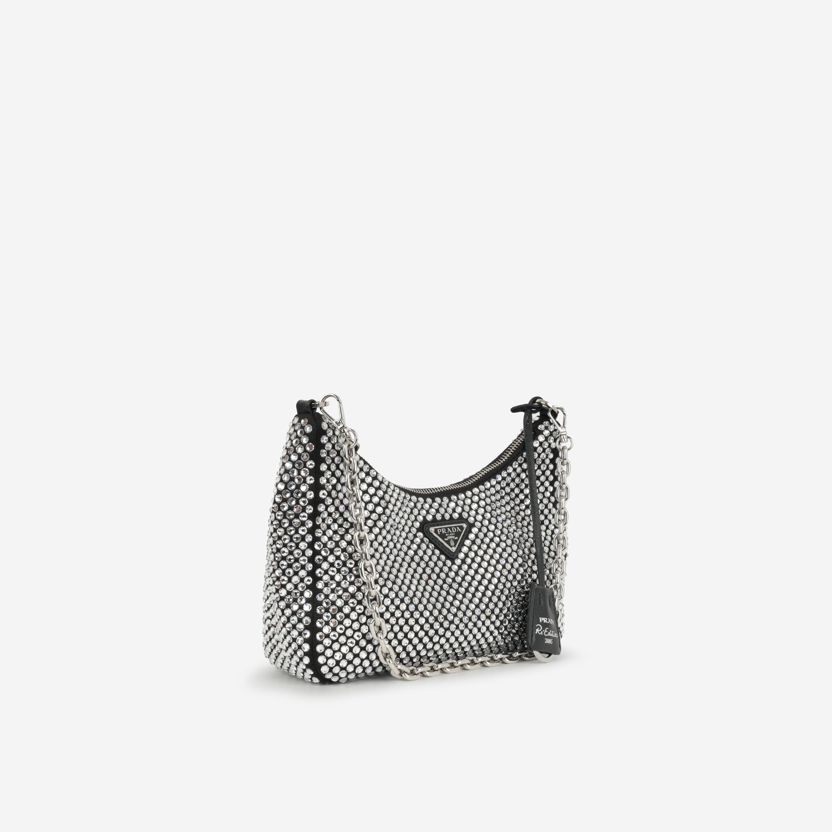 Prada Re-Edition 2005 SHW - Black Satin with Synthetic Crystals