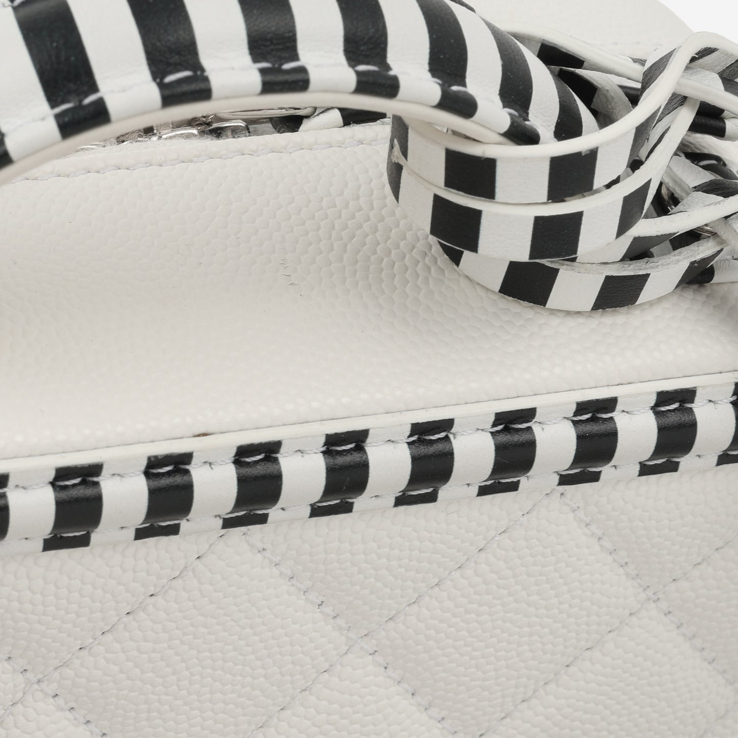 Chanel Striped Small Filigree CC Vanity Case