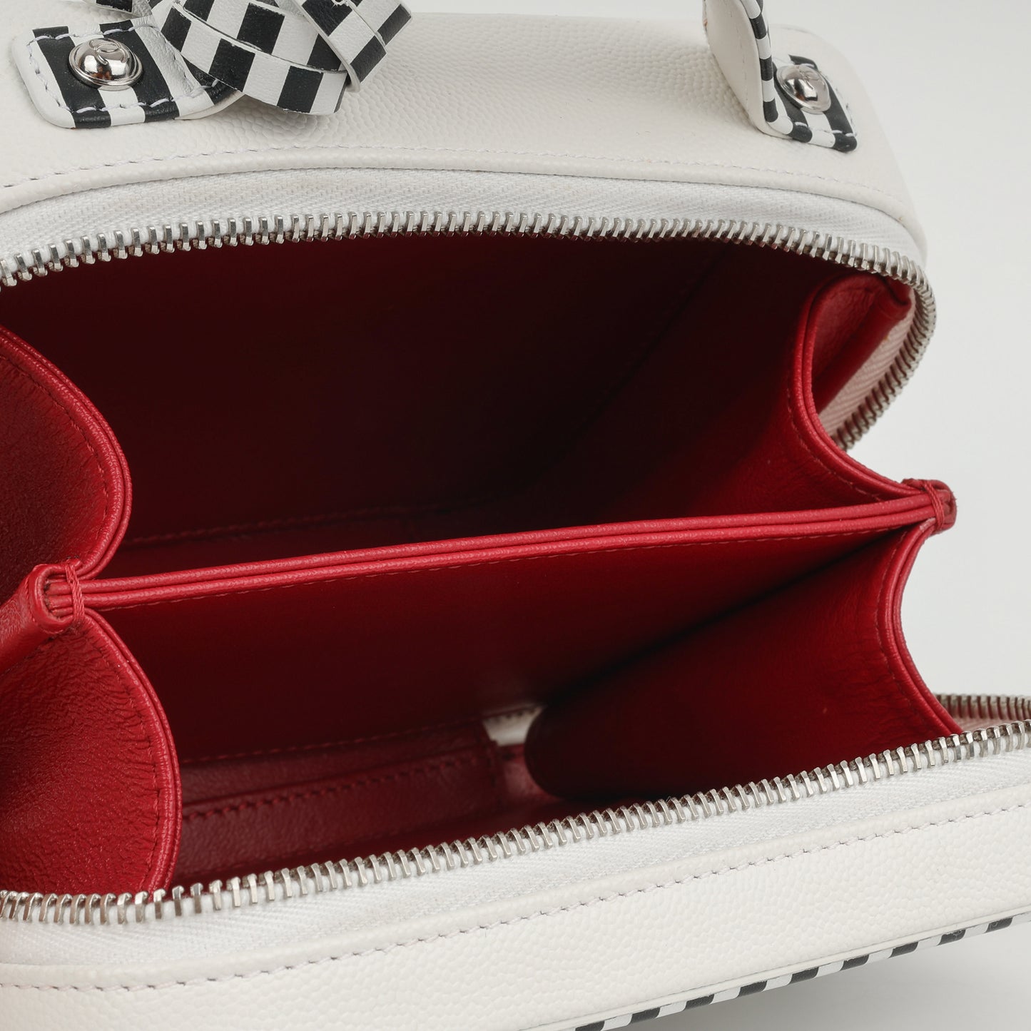 Chanel Striped Small Filigree CC Vanity Case