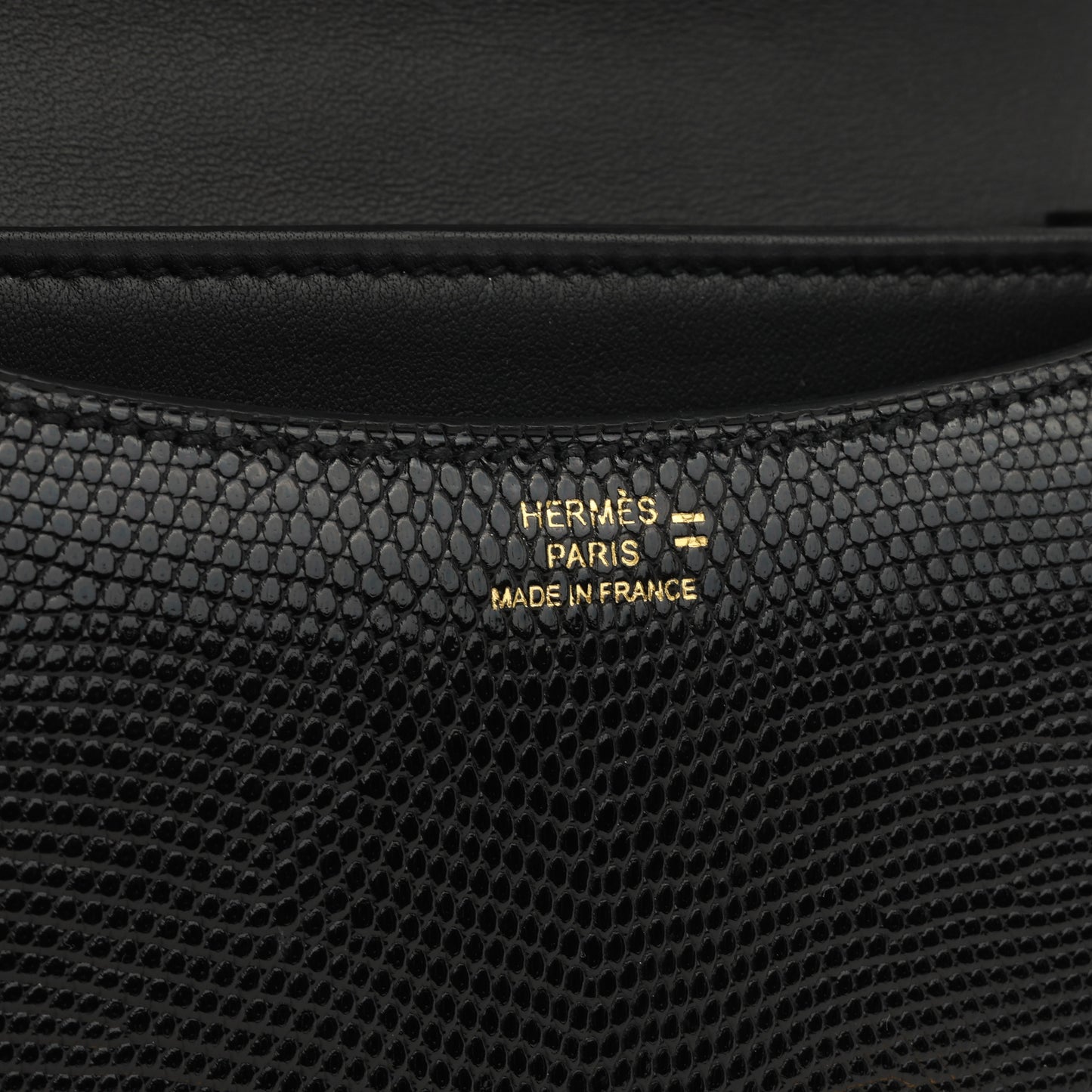 Hermès Constance 18 - Black Salvator Lizard | Gold Hardware