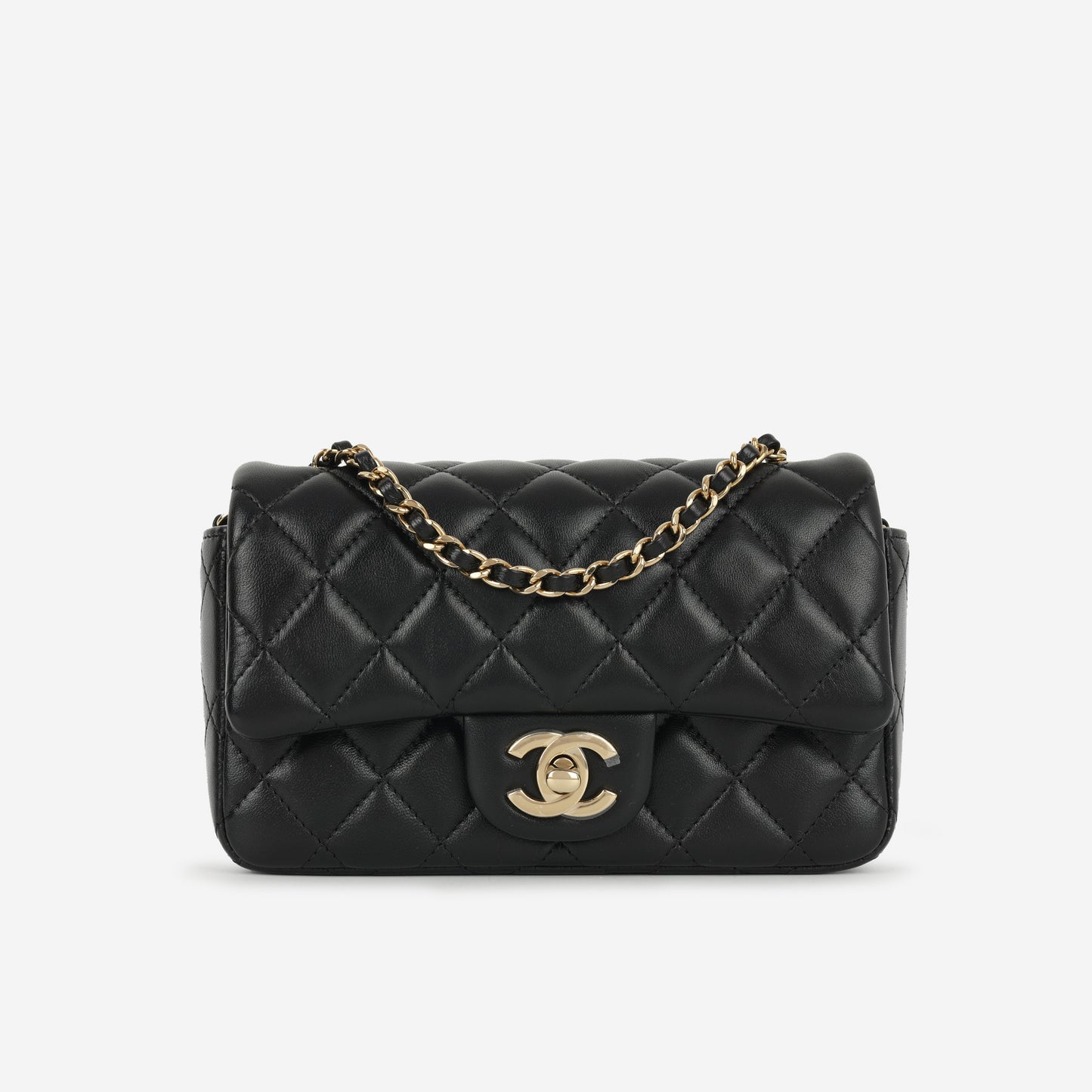 Chanel Slim Mini Rectangular - Black Lambskin | Champagne Gold Hardware