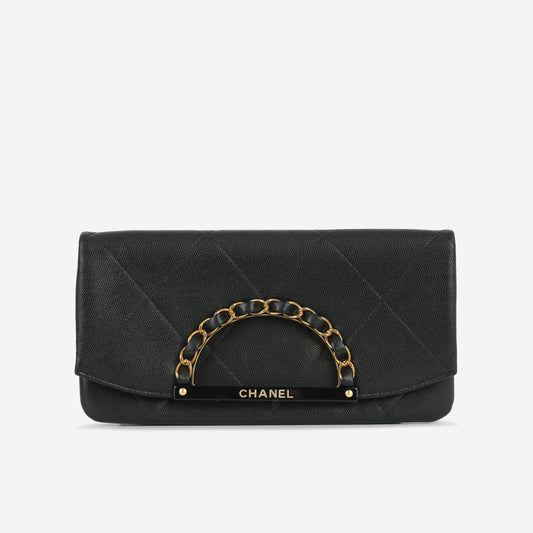 Chanel Woven Chain Handle Clutch