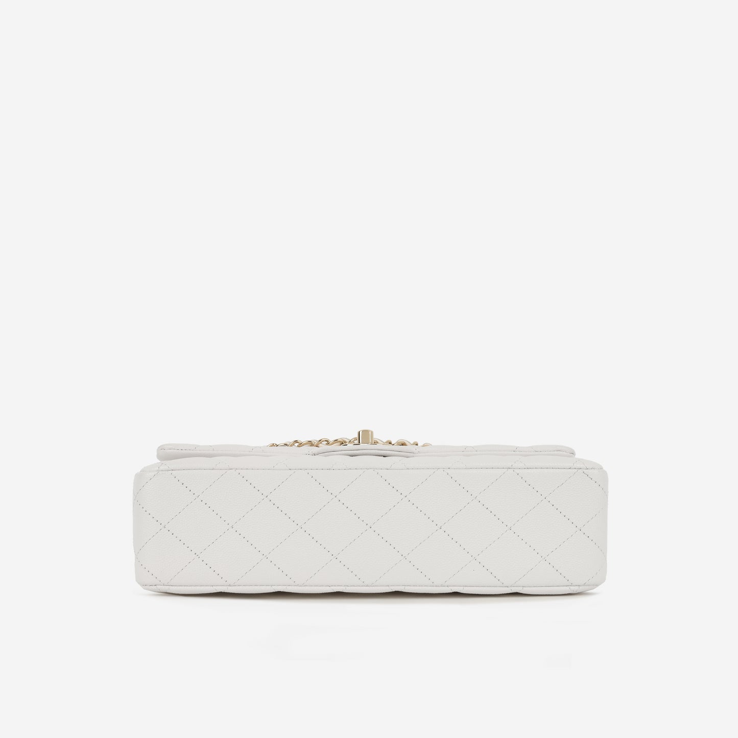 Chanel Medium Classic Flap - White Caviar | Champagne gold hardware